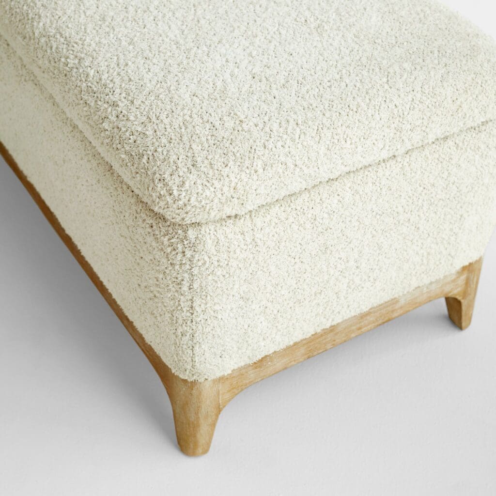 Cyan Design 11380 Diascia Bench - White & Cream Upholstered Indoor/Outdoor Bench for Patio, Garden, or Entryway Decor