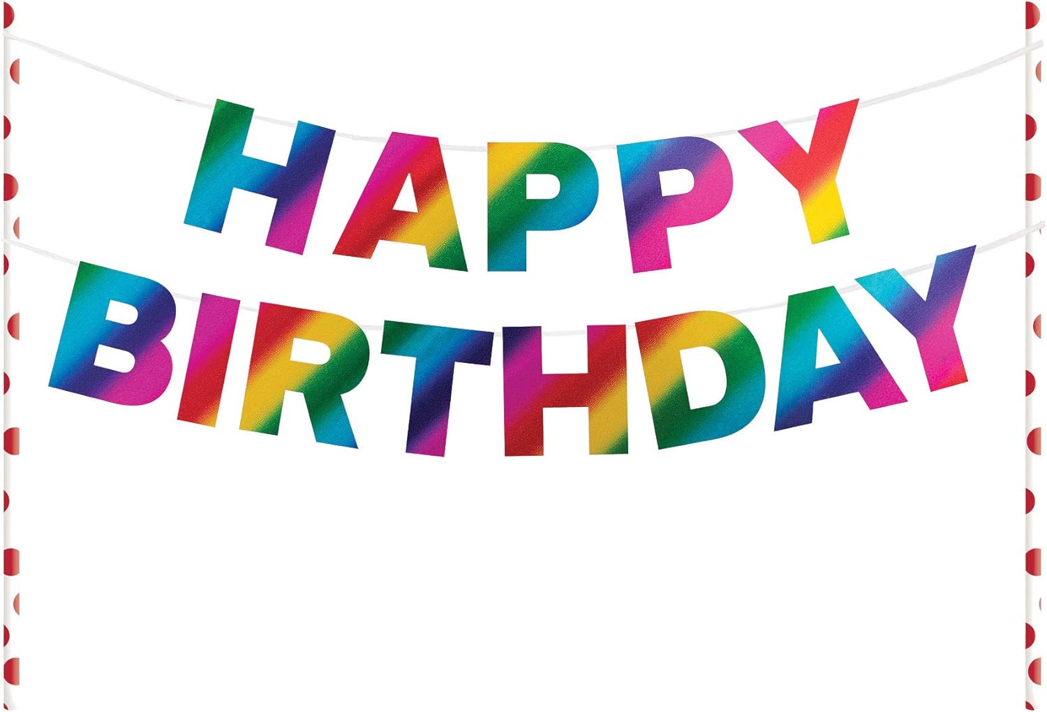 Rainbow Foil Happy Birthday Banner & Cake Topper - Perfect for Birthday Parties, Baby Showers & Celebrations
