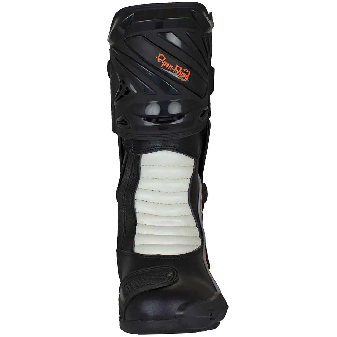 Open Road Men's Snap Lock Racing Boots - Durable Motorcycle Riding Boots for Men - Non-Slip, Comfortable & Stylish - Perfect for Cruising, Touring & Long Distance Rides