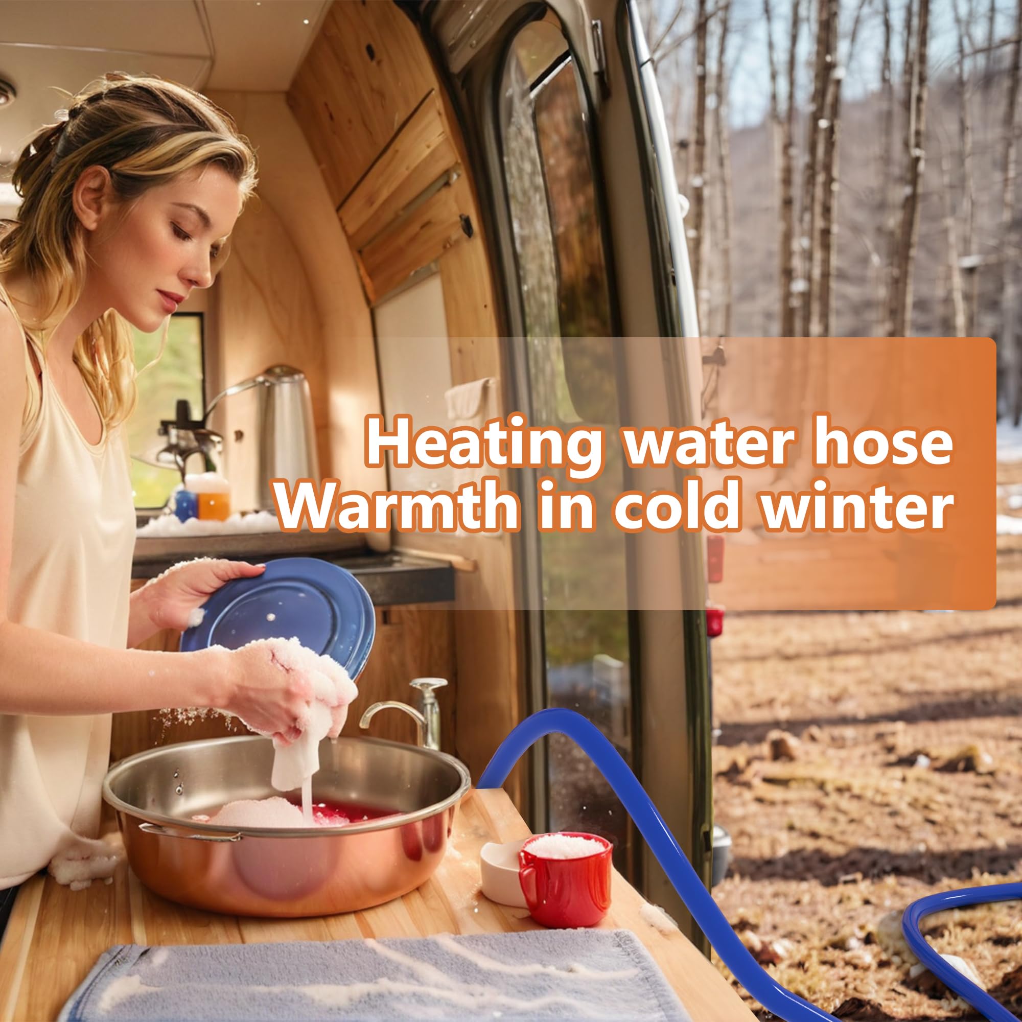 TORVA 30FT Heated Water Hose for RV - Lead & BPA Free Heated Drinking Water Hose with Insulating Sponge - Electrically Heated Garden Hose for Camper, Winter Camping & Outdoor Water Supply - RV Accessories