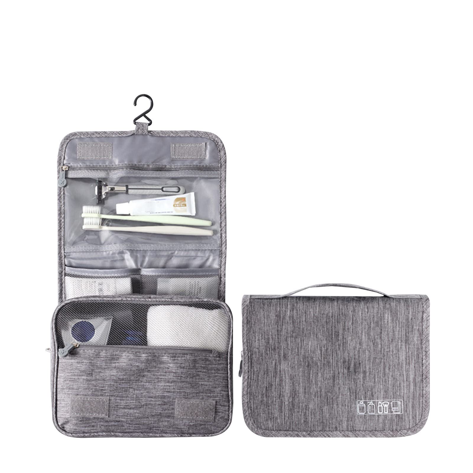 Hanging Toiletry Bag for Travel - Large Waterproof Cosmetic Makeup Organizer with Sturdy Hook for Men & Women | Perfect for Camping, Gym & Airplane Carry-On Essentials