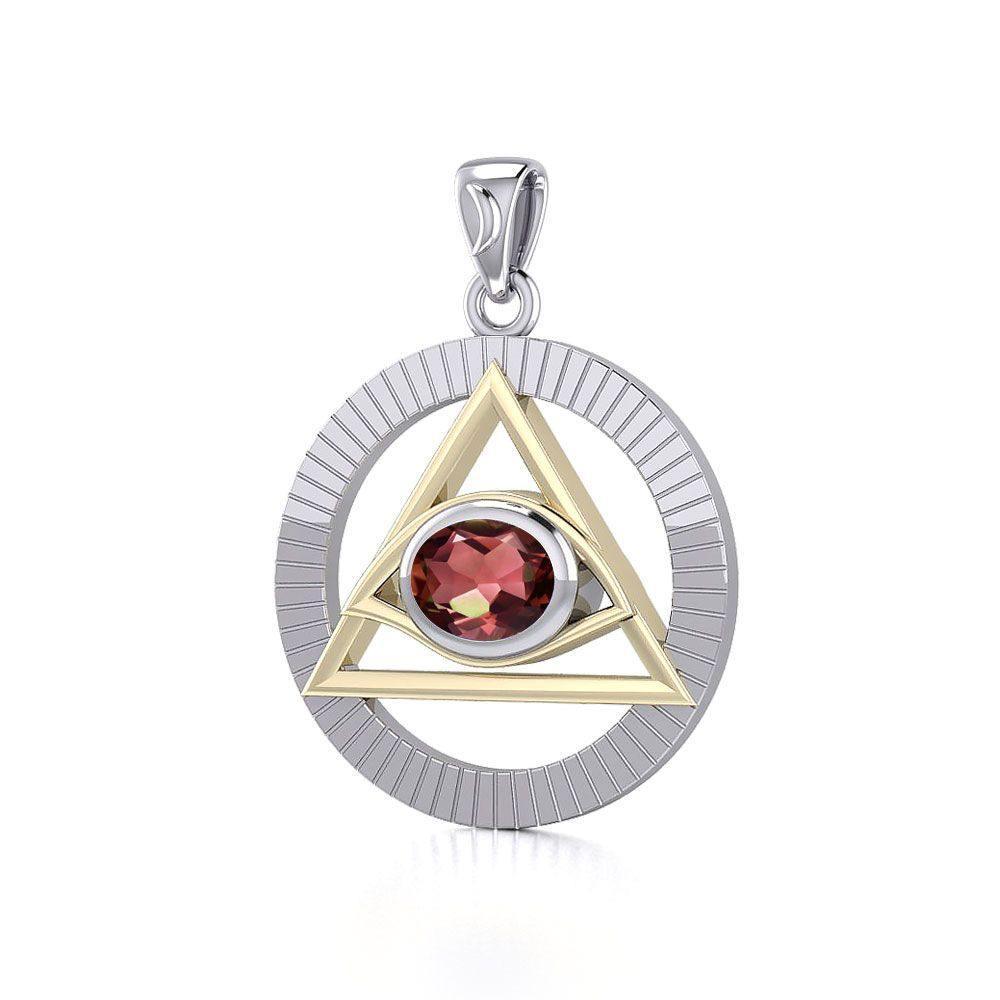 Clarity & Strength Pyramid Pendant Necklace - Sobriety Symbol Jewelry for Recovery & Meditation (MPD5297) | Perfect for AA Meetings, Spiritual Healing & Mindful Gifting