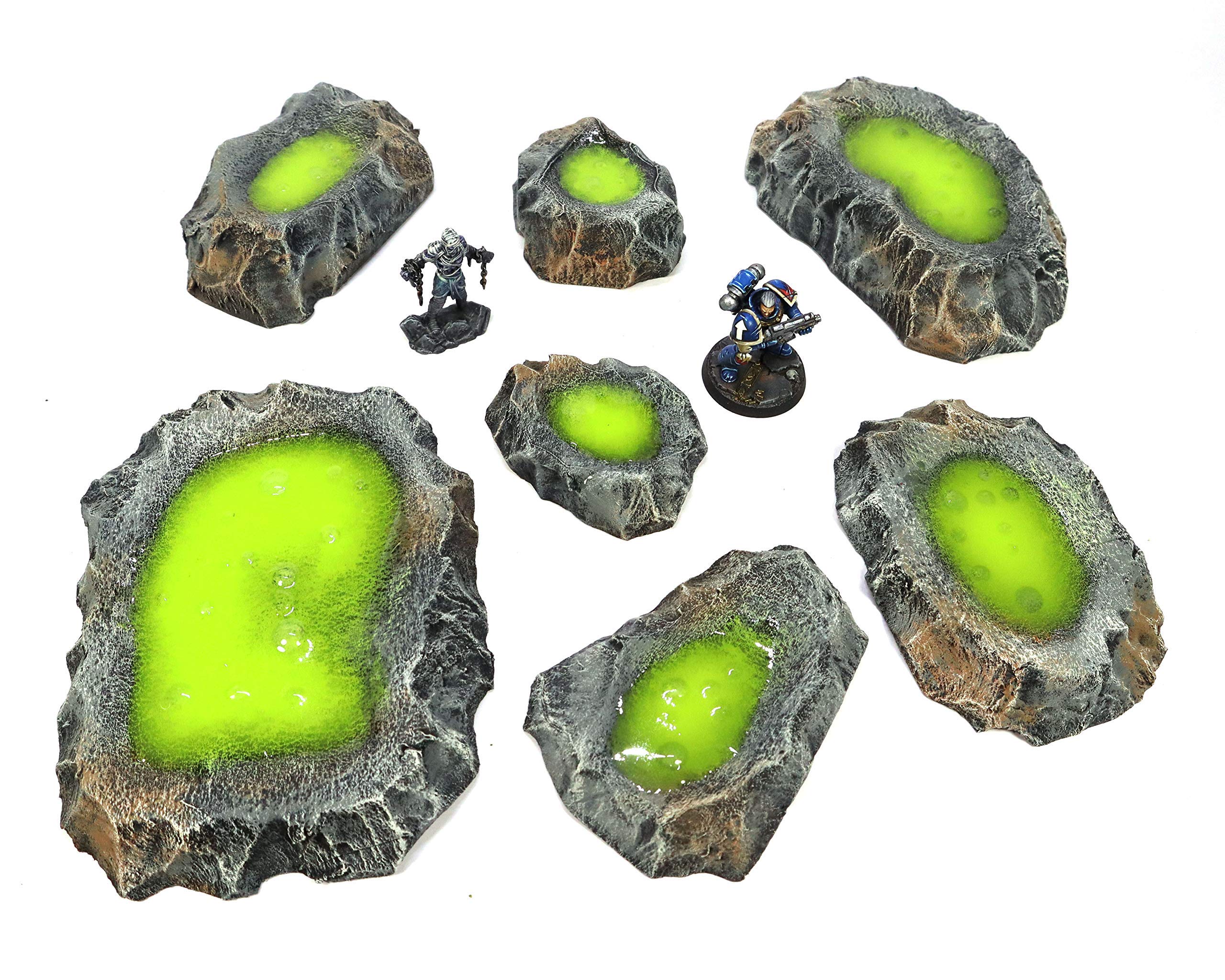 Premium Acid Pools Terrain Set - Handcrafted Miniature Battlefield for Warhammer, D&D & Tabletop RPGs - Perfect for Wargaming Scenes & Fantasy RPG Adventures