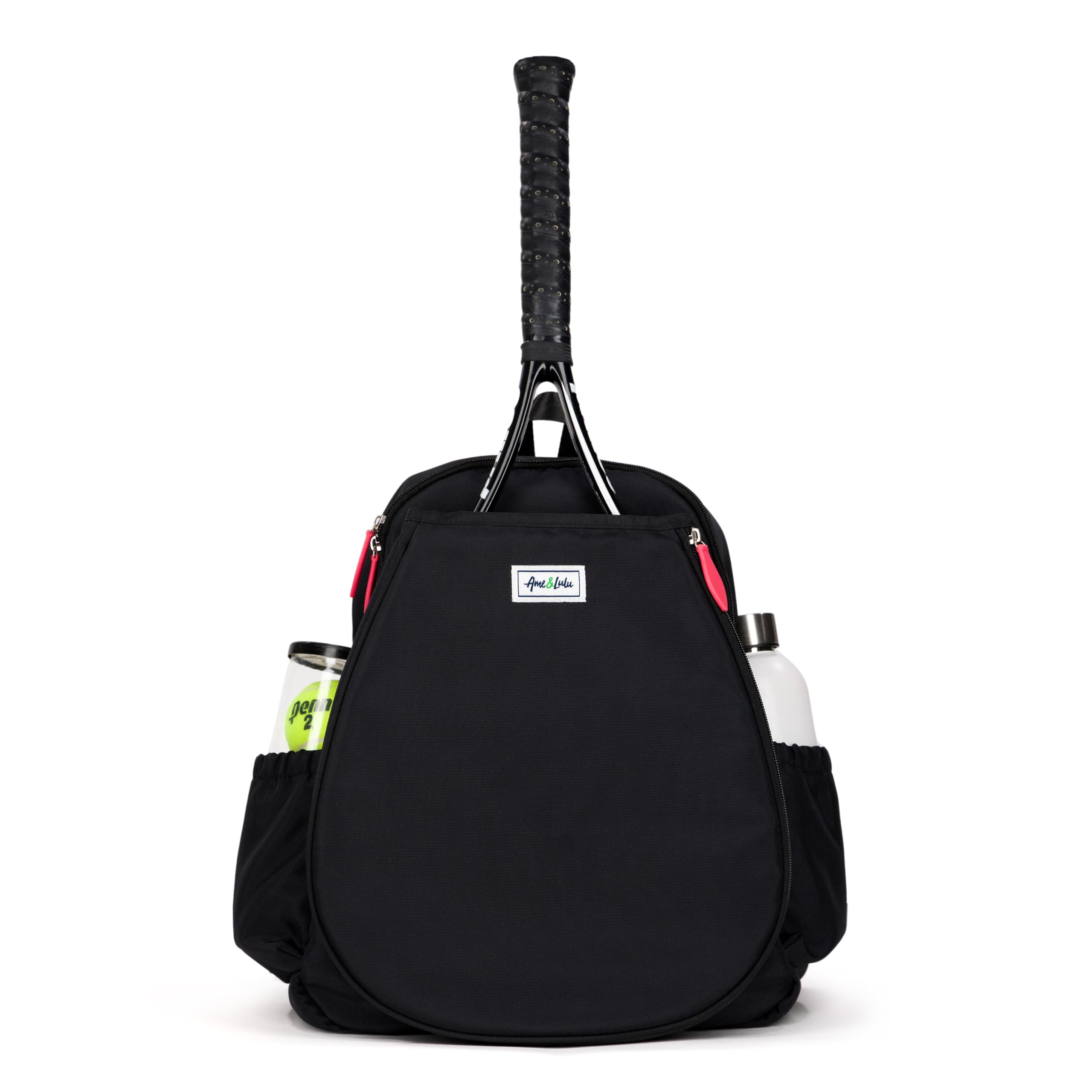 Ame & Lulu Game On Tennis Backpack with Padded Adjustable Straps & 2 Water Bottle Pockets - Durable Sports Backpack for Tennis, Gym, School & Travel