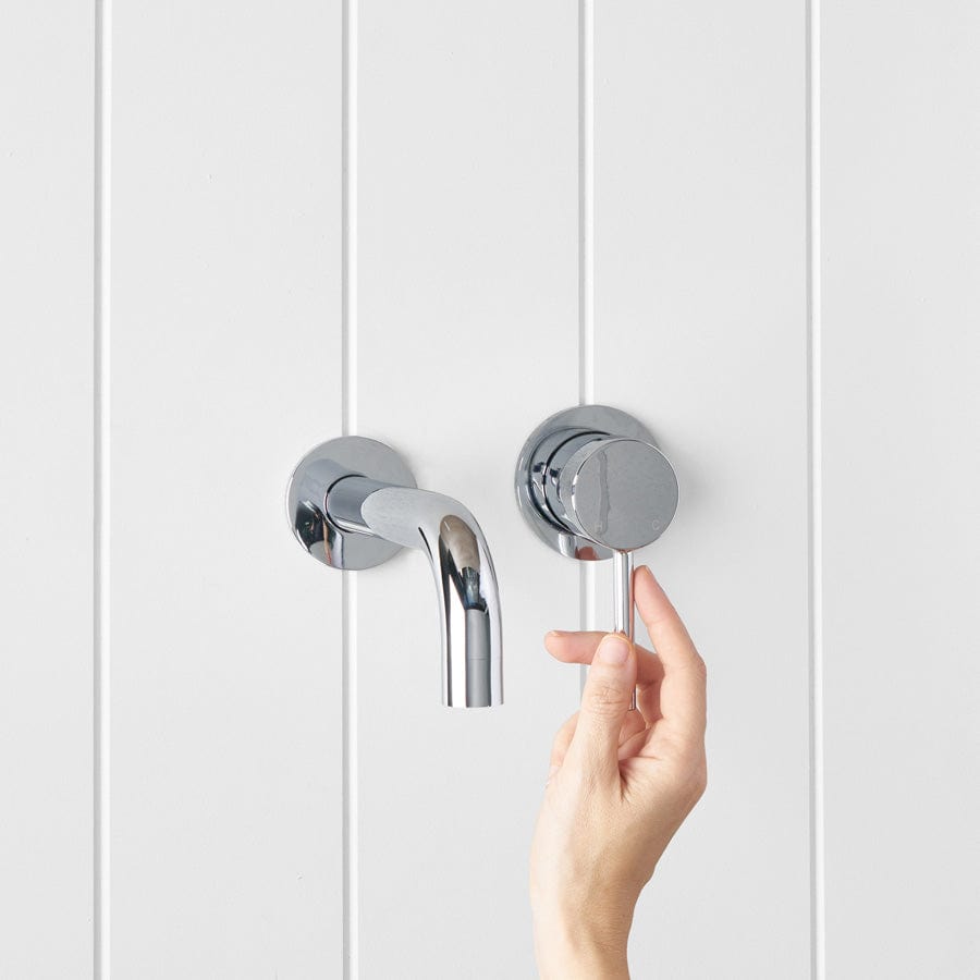 Sydney Wall Spout with Mixer in Chrome - Modern Bathroom Faucet for Sink and Vanity, Perfect for Home and Hotel Renovations