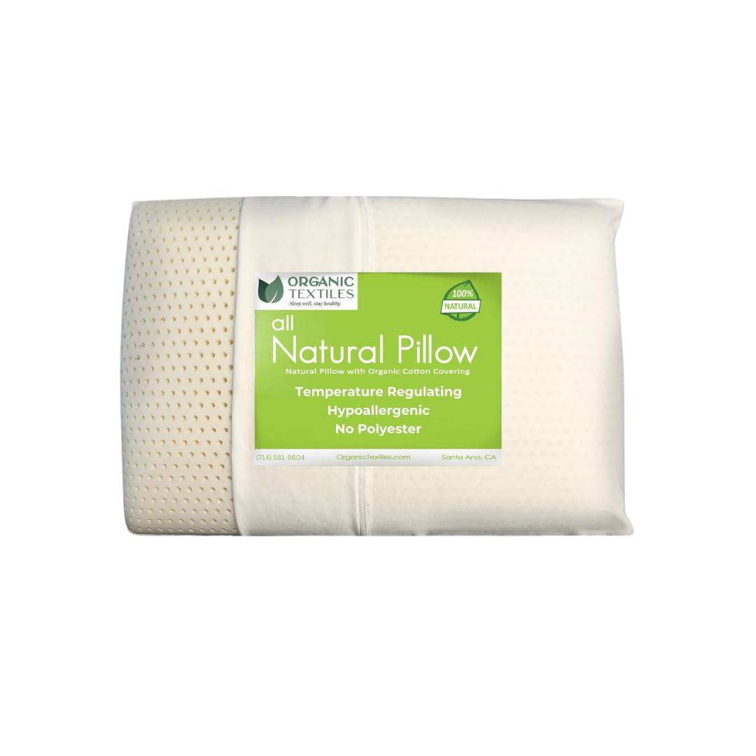 Organic Natural Latex Pillow with GOTS Certified Cotton Cover - King Size Extra Soft for Neck Pain Relief & Head Support - Ideal for Side, Back & Stomach Sleepers - Perfect for Bedroom, Guest Room & Hotel Use
