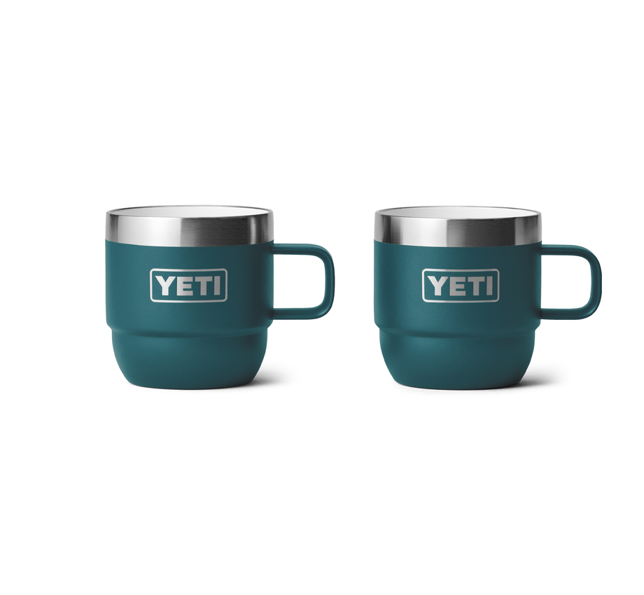 Rambler 6 oz Stackable Mugs (2 Pack) - Insulated Stainless Steel Camping Cups for Coffee, Tea & Outdoor Adventures - Perfect for Hiking, Picnics & Travel