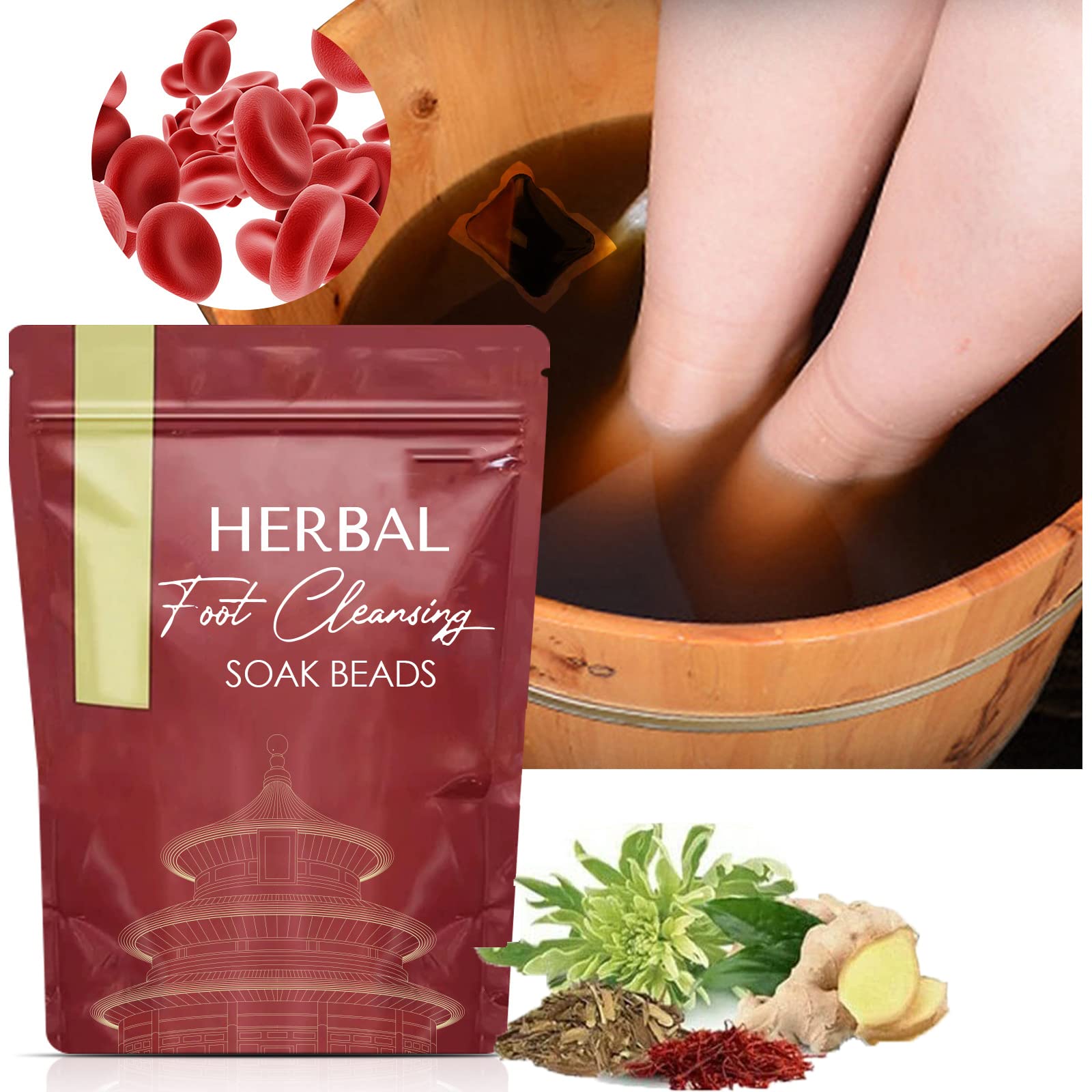 CHENTIAN Herbal Foot Cleansing Soap Beads | Botanical Foot Soak for Relaxation & Detox | 10 Count | Perfect for Spa Night & Post-Workout Recovery
