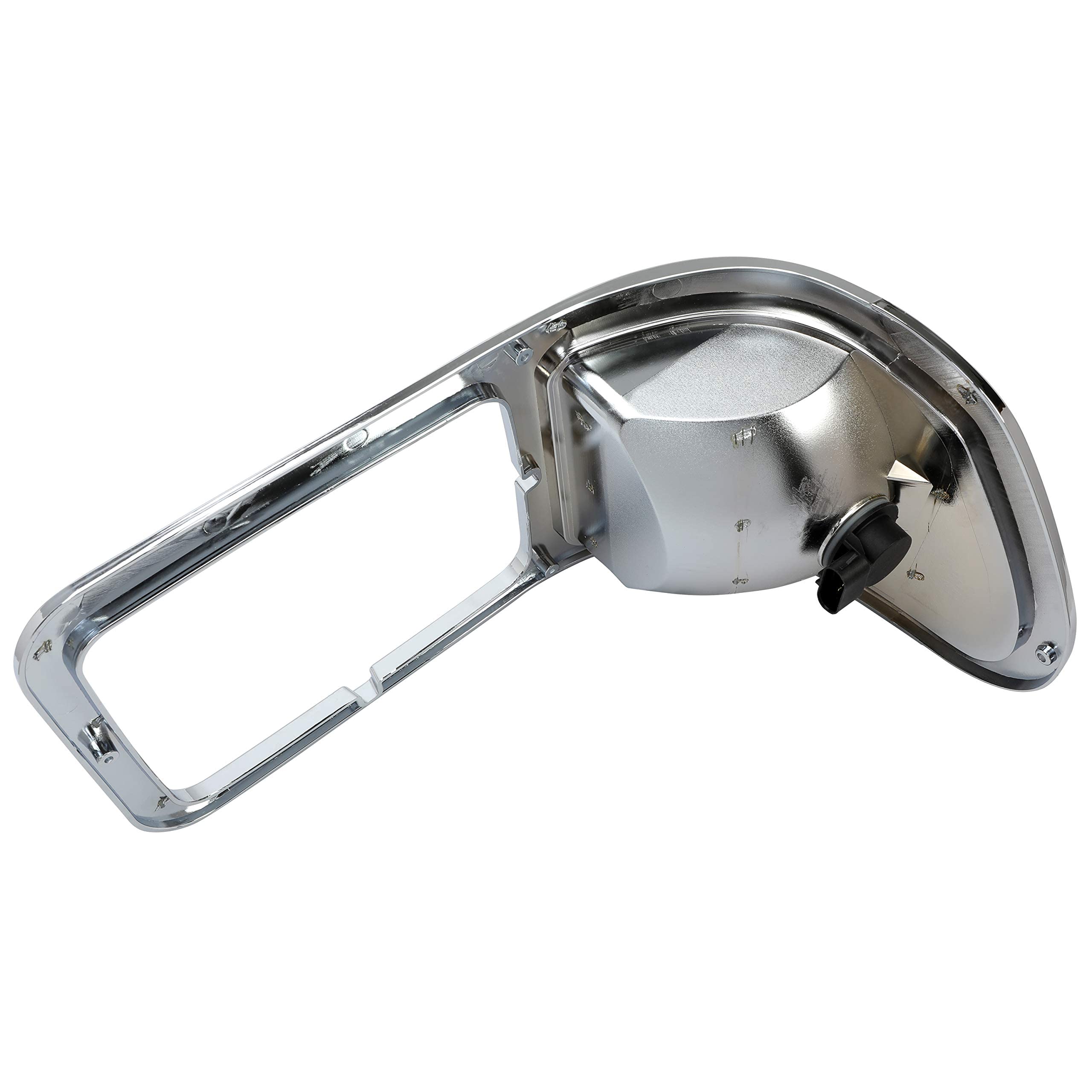 ECOTRIC Left Corner Signal Light Compatible with 2000-2015 Ford F650 F750 - Chrome Casing Headlight Bezel Trim - Driver Side Replacement for FO2520196 - Perfect for Truck Lighting Upgrades & Safety Enhancement