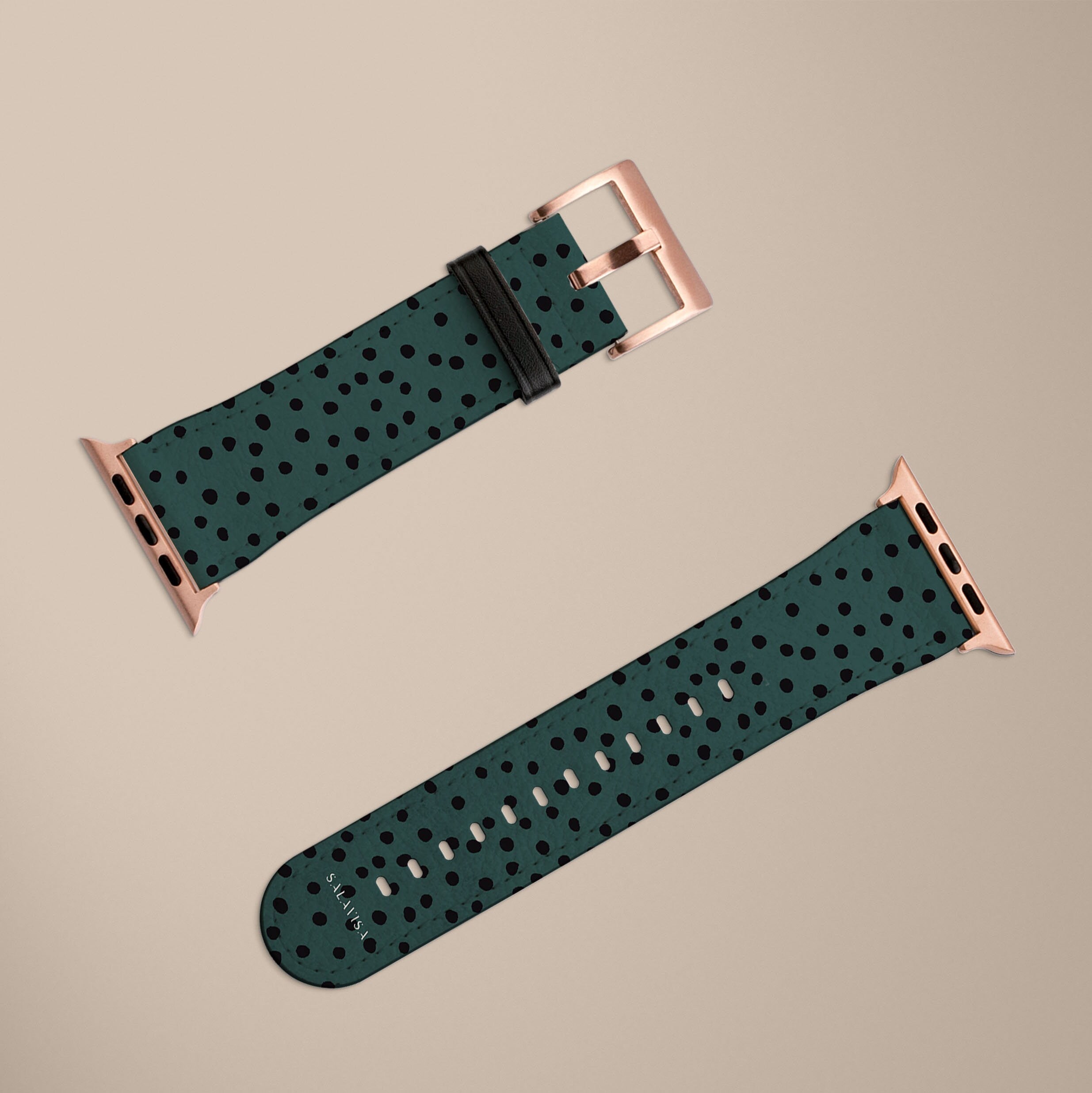 Stylish Green Polka Dot Watch Band - Adjustable Replacement Strap for Apple Watch, Samsung Galaxy & Fitbit - Perfect for Casual, Work & Sports Wear