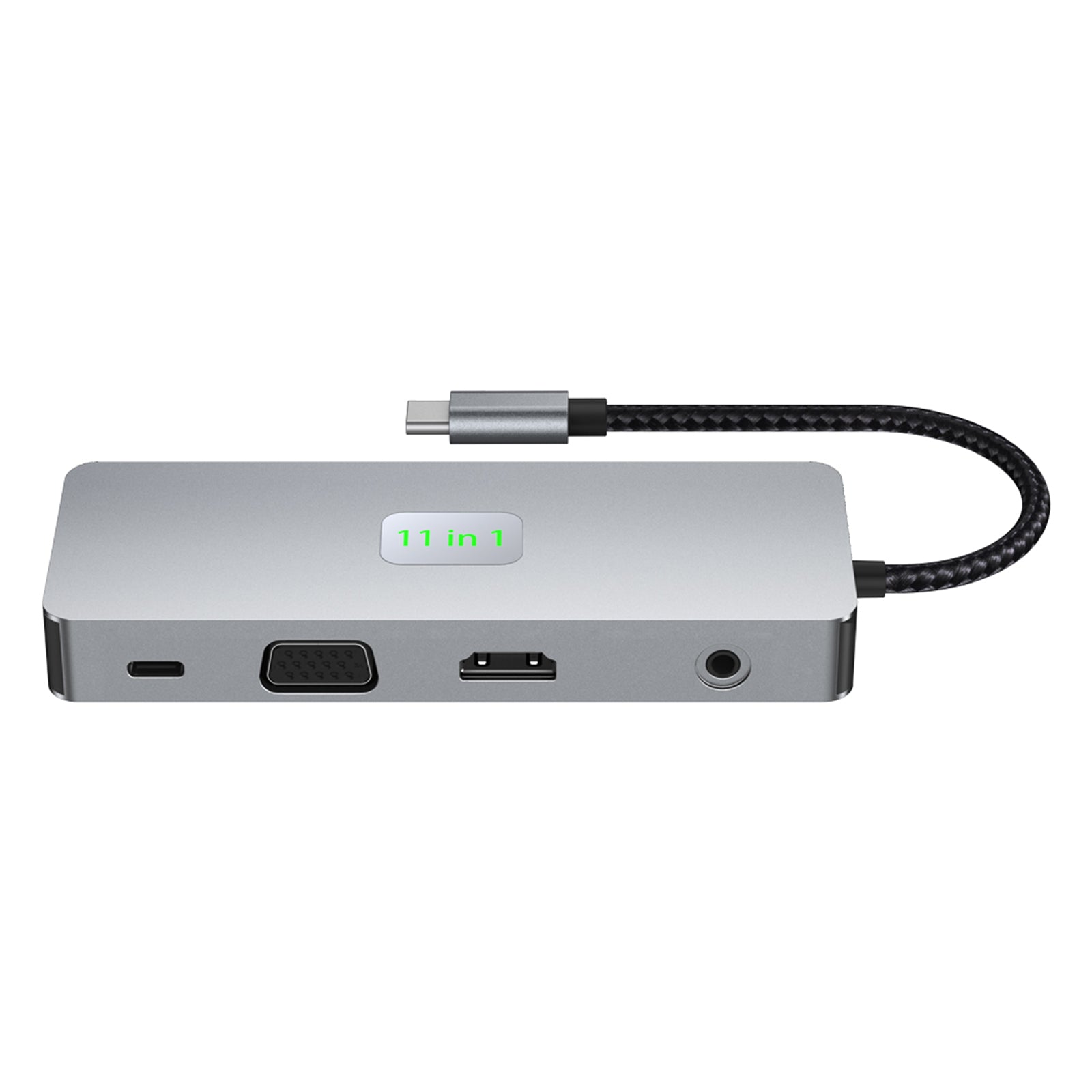 11-in-1 USB C Hub with Gigabit Ethernet, 4K HDMI, VGA, USB 3.0, 100W PD, SD/TF Card Reader & Audio Jack - Perfect for MacBook Pro/Air, iPad Pro & Windows Laptops - Ideal for Home Office, Gaming & Video Conferencing