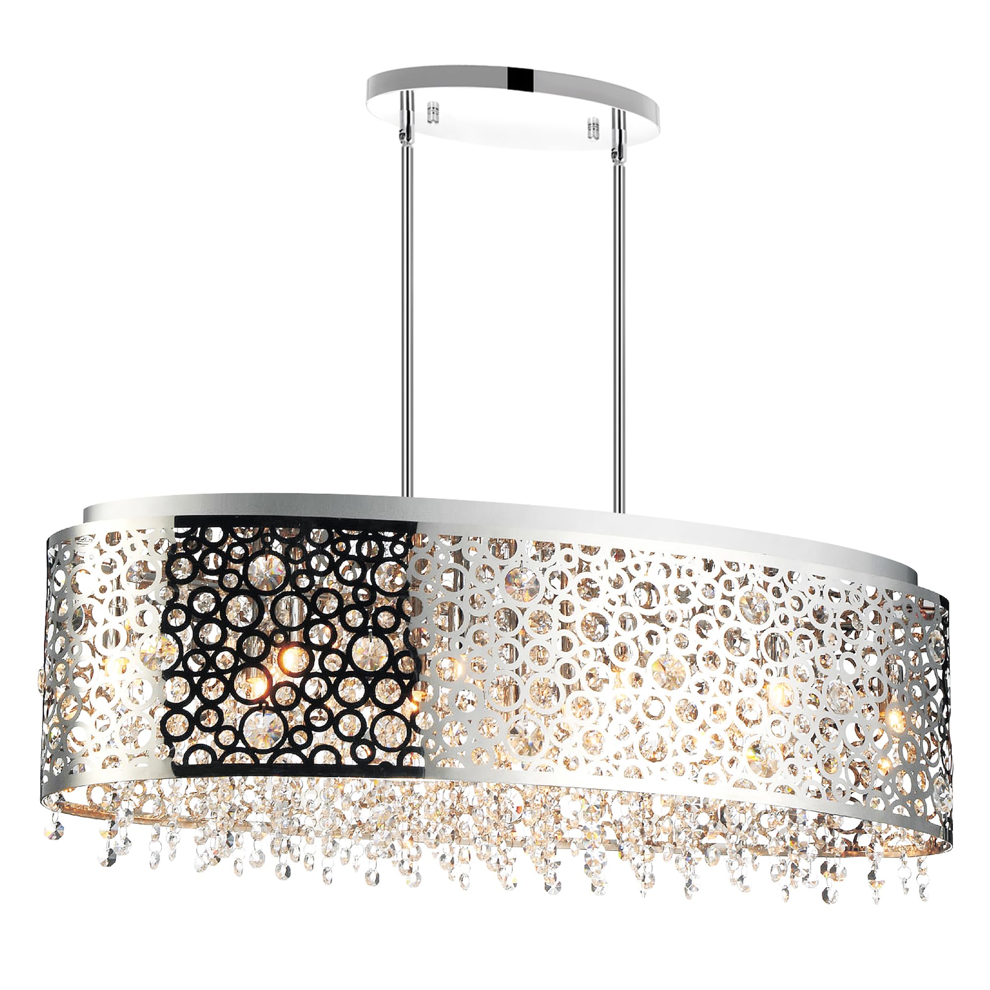 CWI Lighting 11-Light Drum Shade Metal Chandelier in Chrome - Modern Bubble Design for Dining Room, Living Room & Bedroom Ceiling Lighting