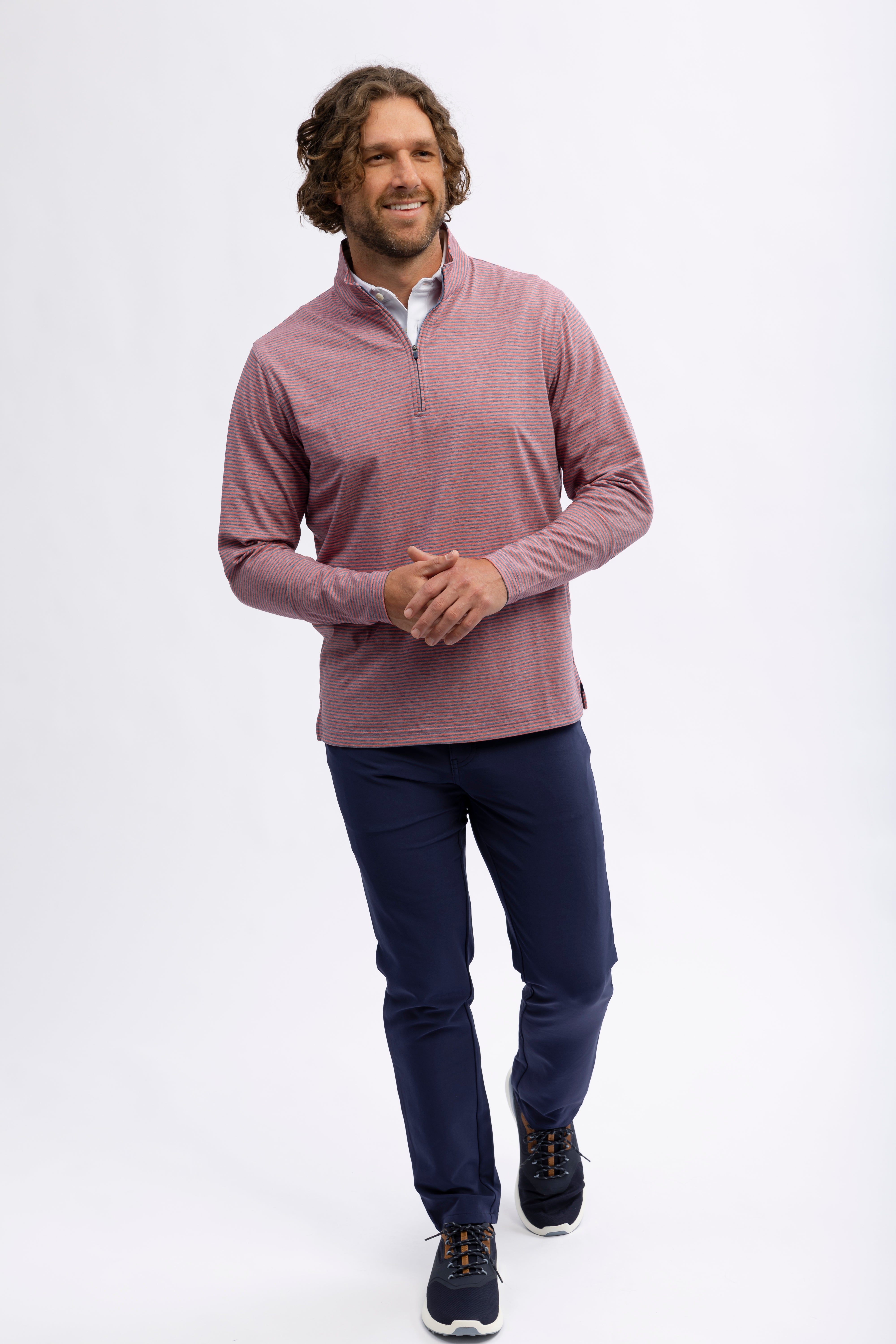 Avery Stripe Quarter Zip Pullover Sweater for Men - Lightweight & Comfortable Knit Top for Casual Wear, Office & Outdoor Activities