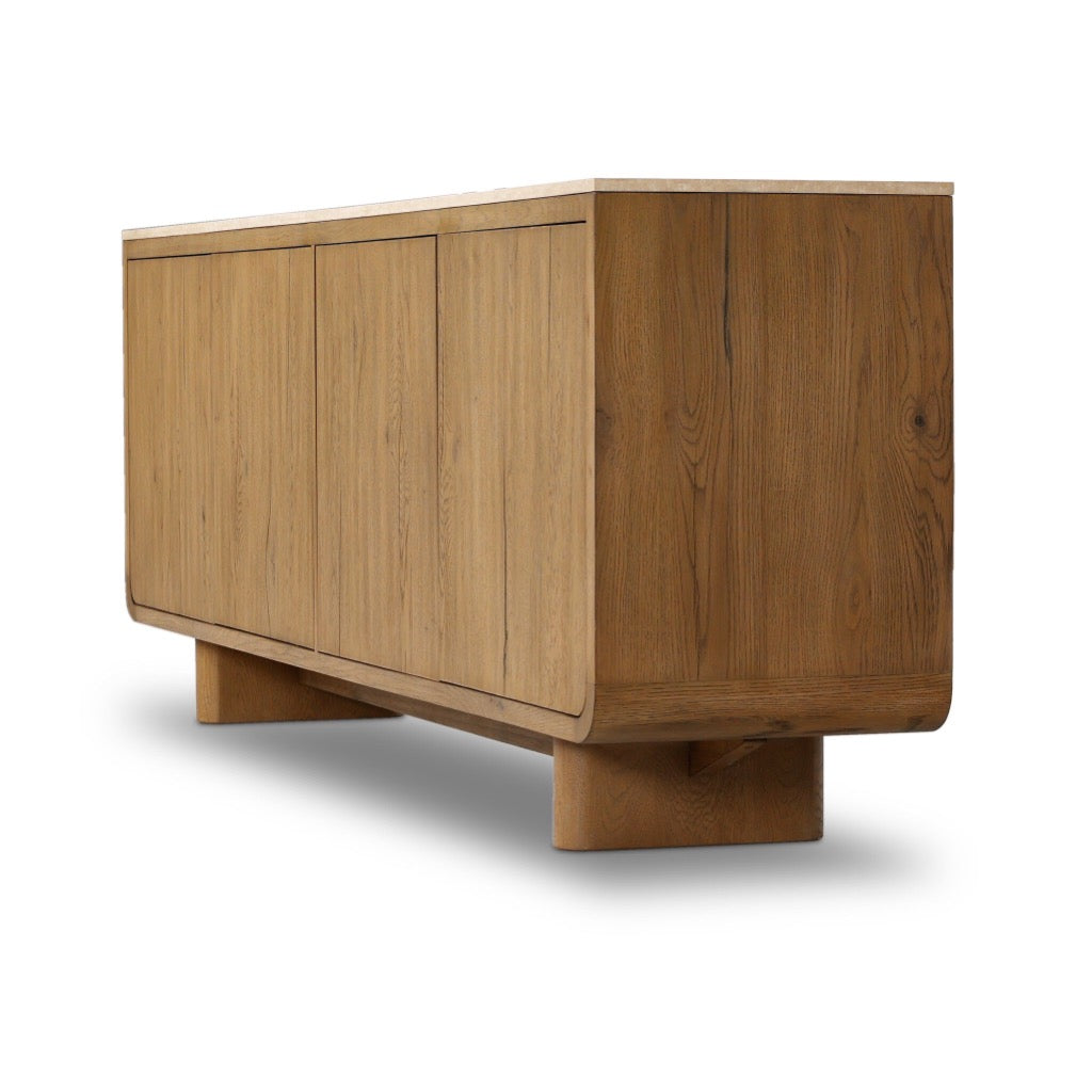 Coronado Sideboard - Rubbed Light Oak Finish - Modern Buffet Cabinet for Dining Room, Living Room & Entryway Storage