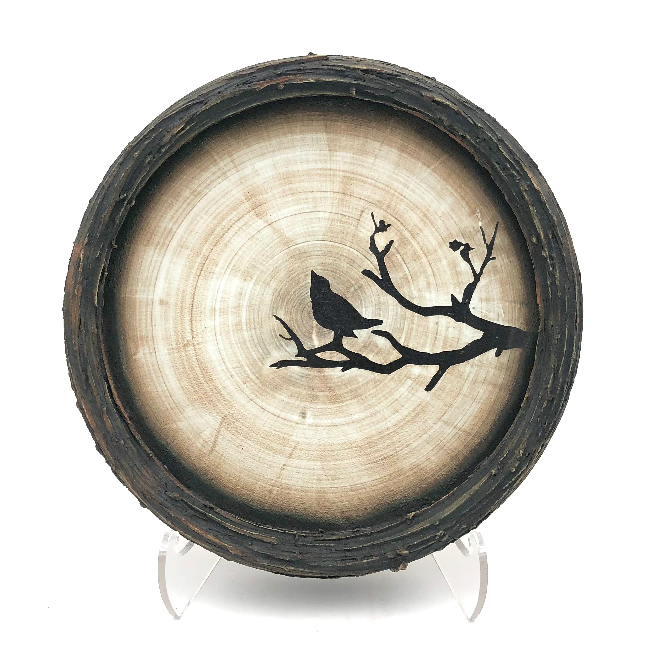 Cathy Broski Ceramic Wall Hanging Nest Plate with Bird Etching - Handmade Home Decor for Kitchen, Living Room, Bedroom (Assorted Designs) - Perfect for Farmhouse, Boho & Rustic Interior Design