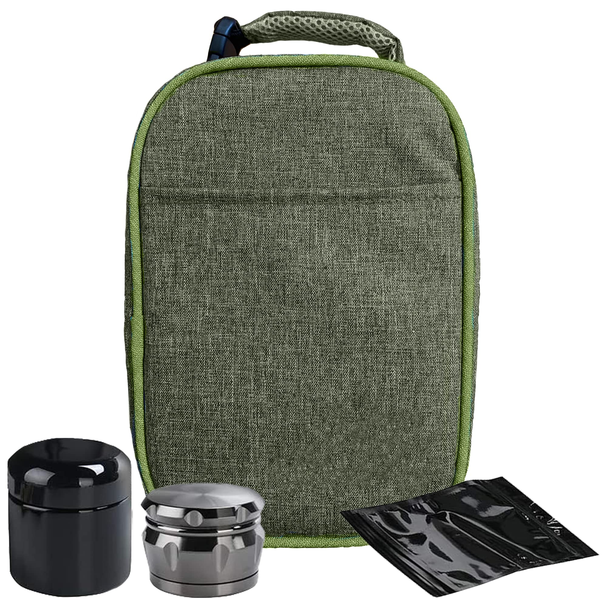 Odor Proof Stash Box with Grinder & Accessories - Smell Proof Container for Herbs, Spices & Food Storage - Portable Lockbox for Travel & Discreet Carrying - Perfect for Camping, Hiking & Outdoor Adventures