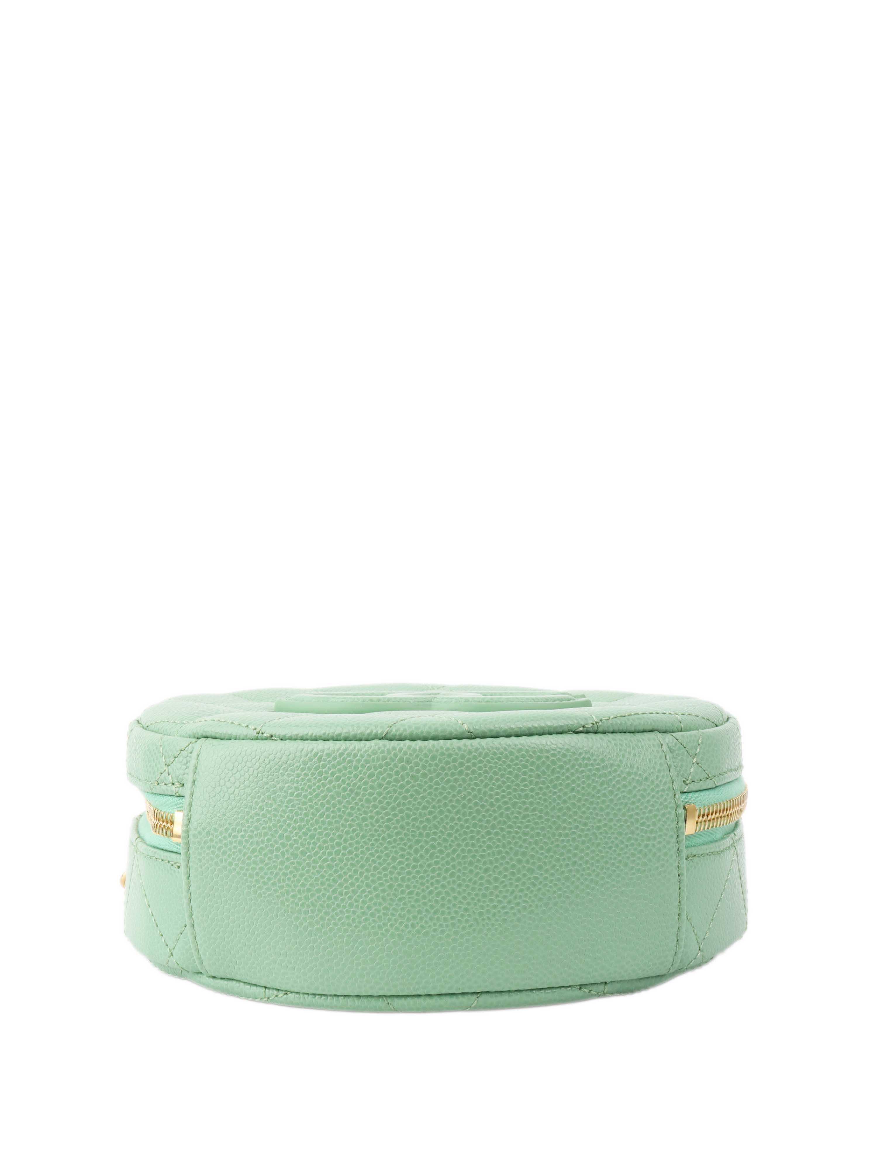 Chanel Green Round Vanity Bag - Luxury Women's Handbag for Evening Parties, Date Nights & Special Occasions