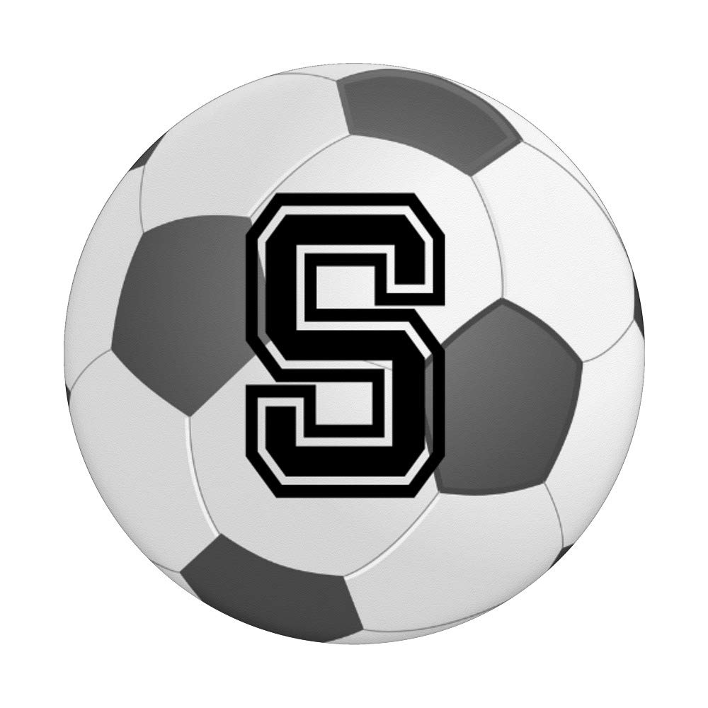 Soccer Ball Letter S Initial PopGrip | Swappable Phone Grip for Soccer Fans, Perfect for Game Days, Training & Everyday Use
