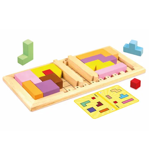 Katamino Family Wooden Puzzle Game - Educational Brain Teaser for Kids & Adults - Perfect for Family Game Night & Classroom Learning Activities