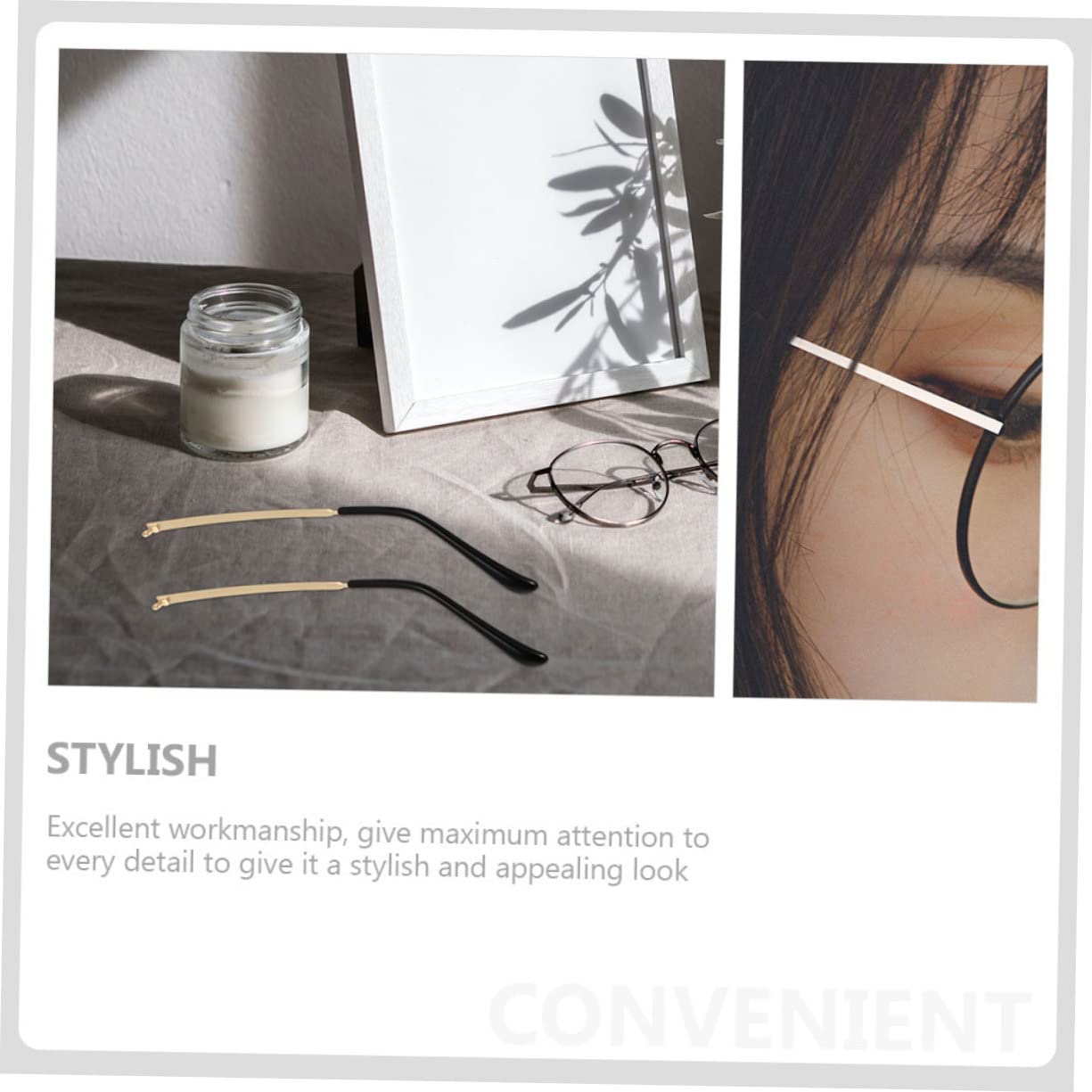 ORFOFE Precision Glasses Screwdriver Kit - 2 Pairs Eyeglass Arm Replacement Parts with Metal Screws - Perfect for Eyewear Repair & Maintenance at Home or Office