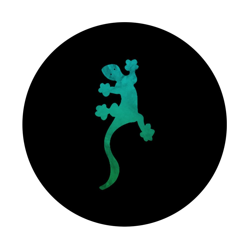 Gekko Gecko Green Animal Watercolor Lizard PopSockets Standard PopGrip - Swappable Phone Grip & Stand for iPhone, Samsung, Smartphones - Perfect for Home, Office, Travel
