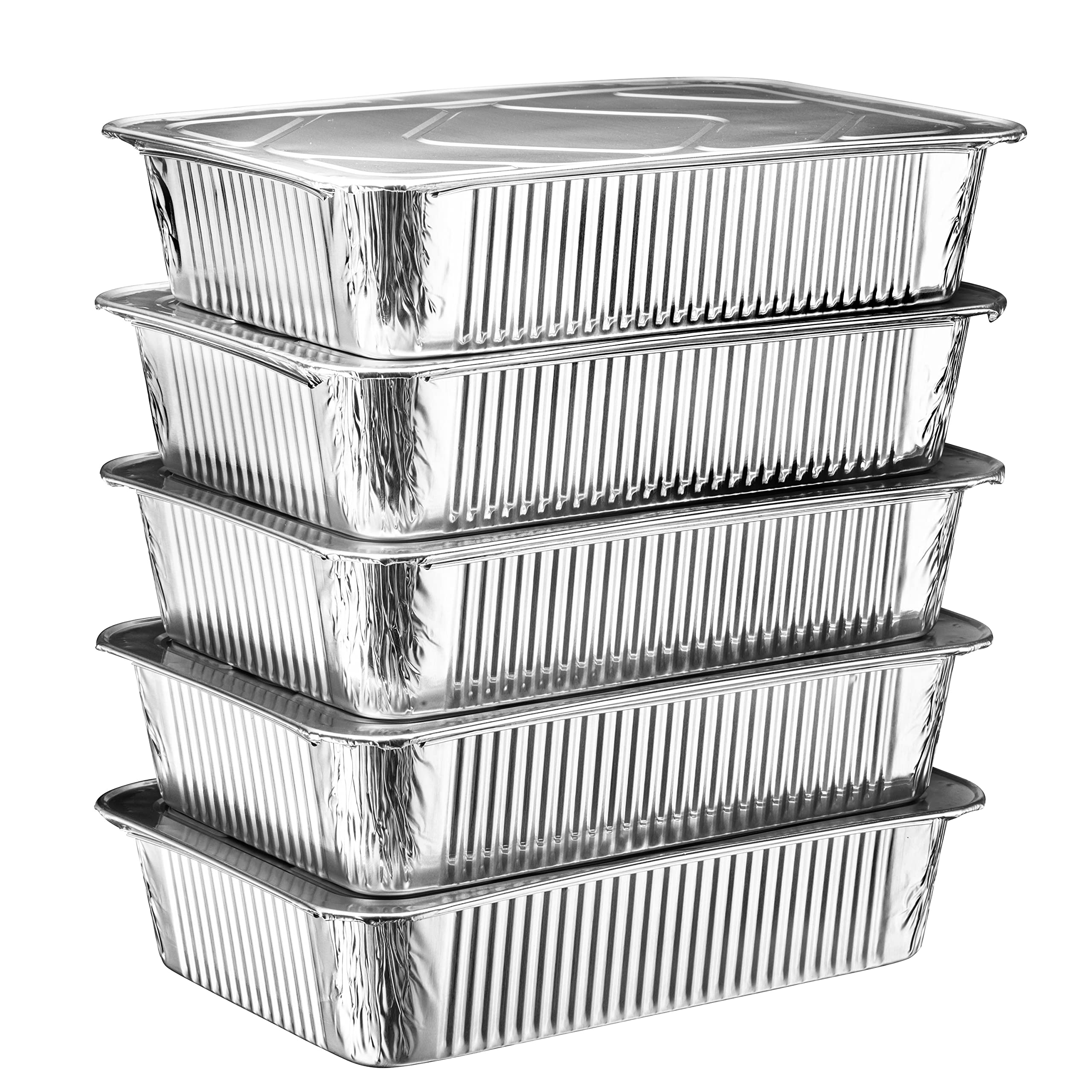 Diplastible 11x7 Disposable Aluminum Pans with Lids - 20 Pack | Heavy Duty Baking Pans for Cooking, Roasting & Food Storage | Ideal for Parties, Catering & Meal Prep