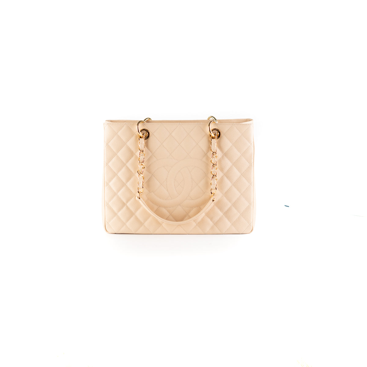Chanel Quilted Caviar Grand Shopping Tote GST Beige Leather Handbag - Luxury Designer Tote Bag for Women - Perfect for Work, Travel & Everyday Use