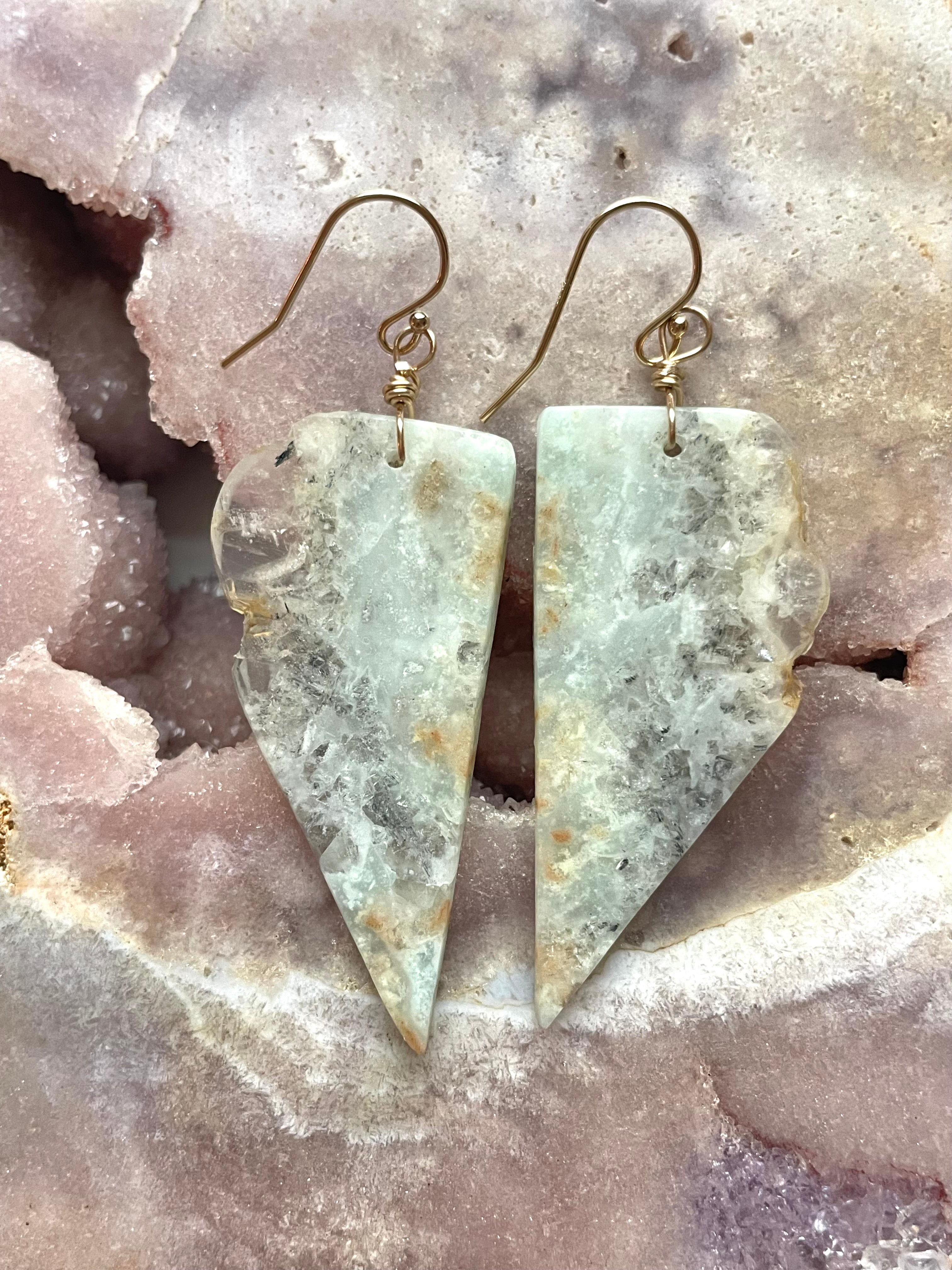 Amazonite Dangle Earrings in Gold Fill - Elegant Handmade Jewelry for Women, Perfect for Parties, Weddings & Everyday Wear