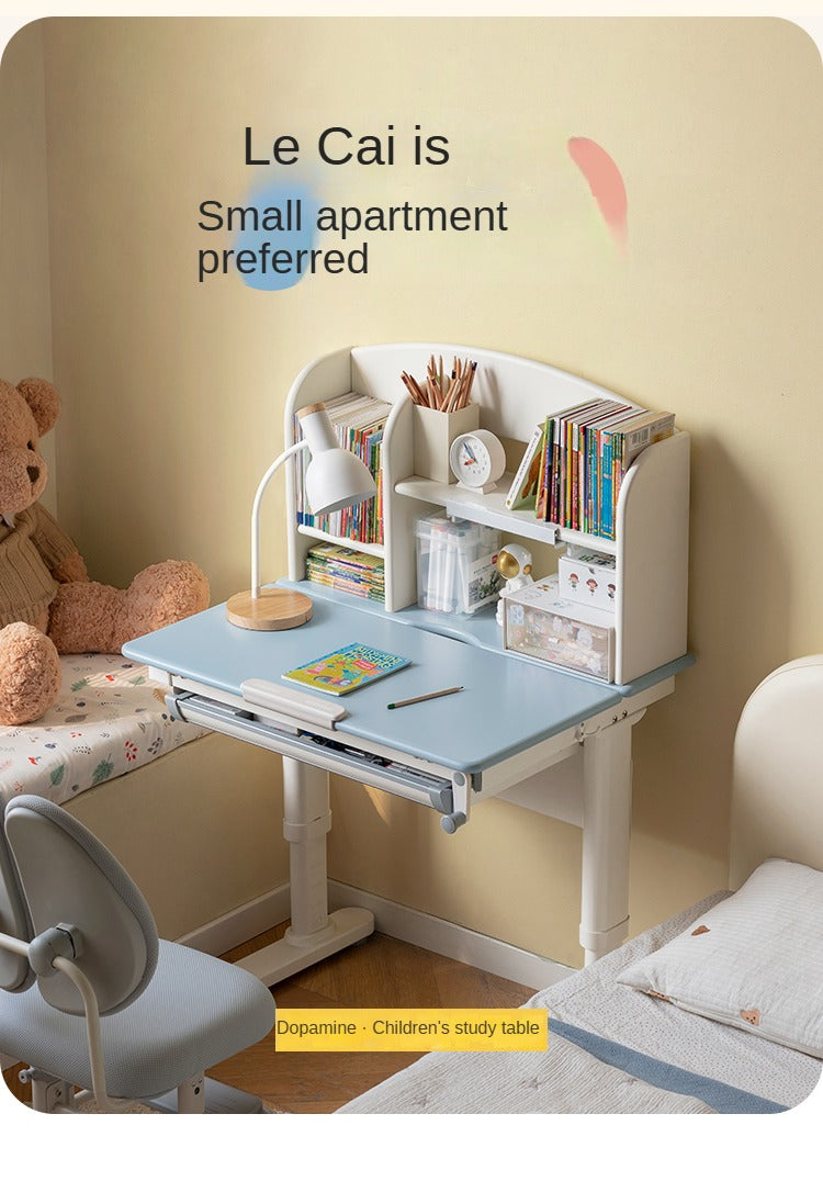 Solid Wood Poplar Kids Study Desk - Adjustable Height Children's Writing Table for Homework & Drawing - Perfect for Bedroom, Homeschool & Classroom Learning