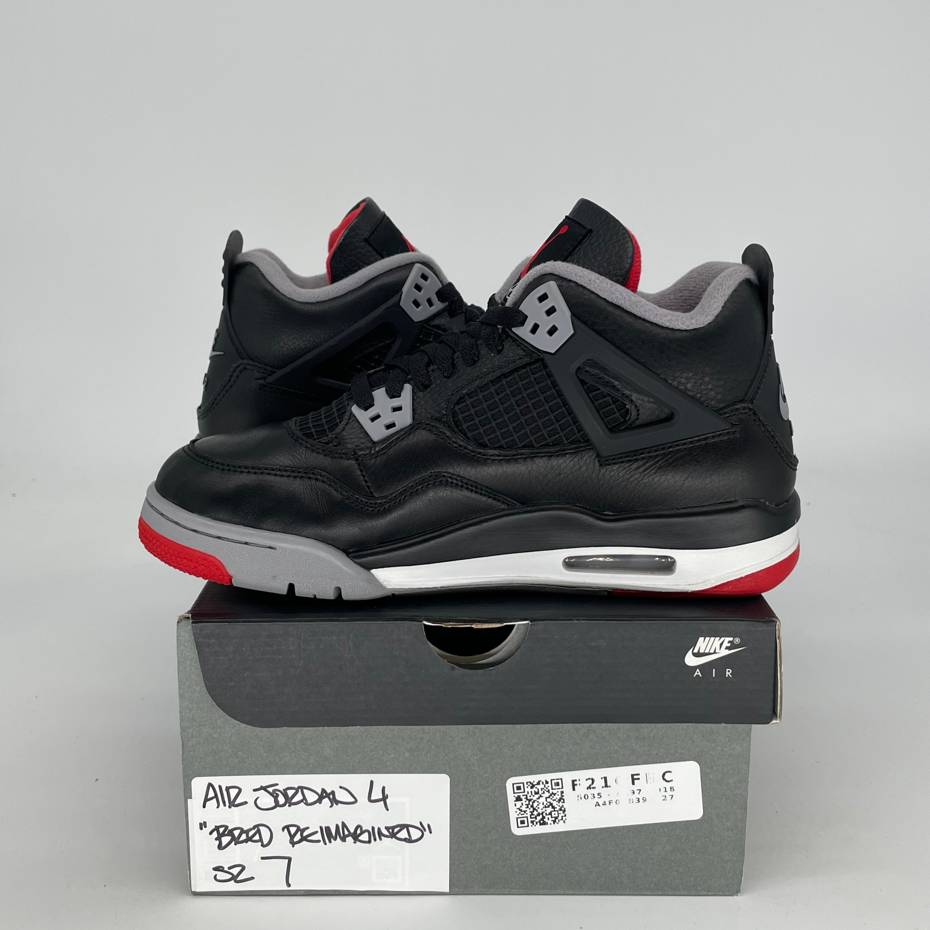 AIR JORDAN 4 BRED REIMAGINED Basketball Shoes - Men's Size 7/Women's Size 8.5 - Style Code FQ8213-006 | Perfect for Streetwear, Sneaker Collecting & Basketball Games