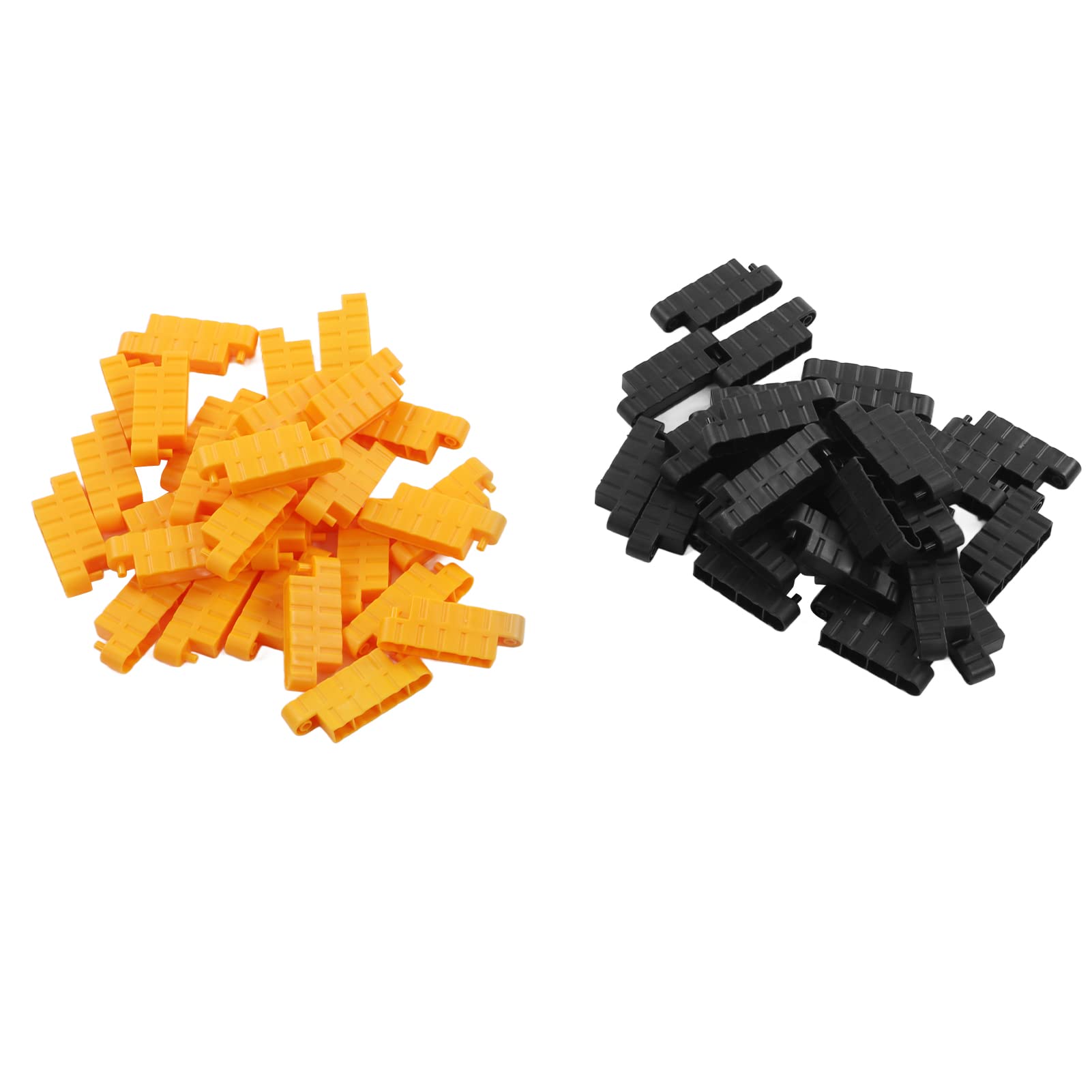 SOONALL 60-Piece RC Car Roadblocks Set - Lightweight Plastic Drift Racing Track Barricades for All RC Car Models (Yellow & Black) - Perfect for RC Racing Tracks, DIY Obstacle Courses & Backyard Play