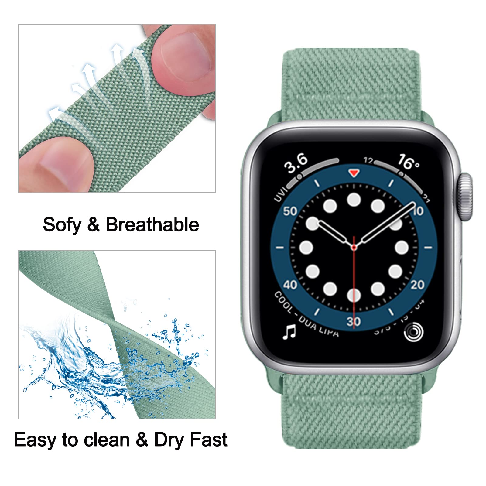 10 Pack Stretchy Solo Loop Bands for Apple Watch 38mm-49mm - Soft Elastic Nylon Sport Straps Compatible with iWatch Ultra 1/2, SE & Series 8/7/6/5/4/3/2/1 - Perfect for Gym, Running, Swimming & Everyday Wear (Men & Women)