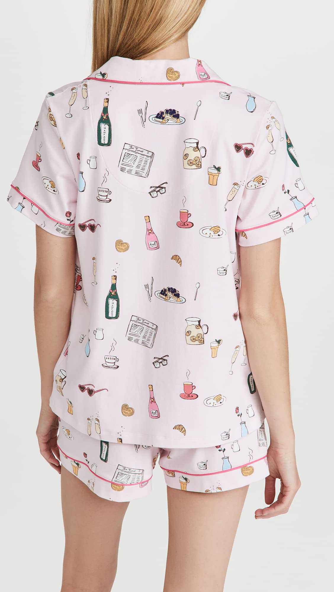 BedHead Pajamas Women's Let's Do Brunch Shorty PJ Set - Soft Cotton Sleepwear for Women, Cute Short Sleeve Pajama Set with Shorts - Perfect for Lounging, Sleepovers & Relaxing at Home