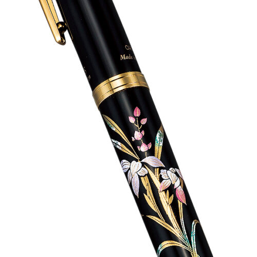 Yamanaka Lacquer Ware MAKI-E Urushi Lacquer Fountain Pen - Handcrafted Orchid Design | Premium Japanese Writing Instrument for Calligraphy, Business Gifts & Collectors