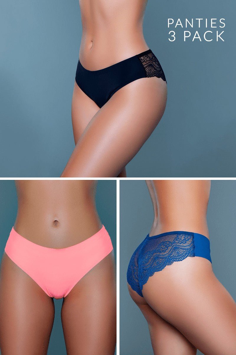BeWicked Women's Arden Cheeky Panty Pack 22083PK - 3-Pack Sexy Lingerie Underwear for Everyday Wear & Special Occasions