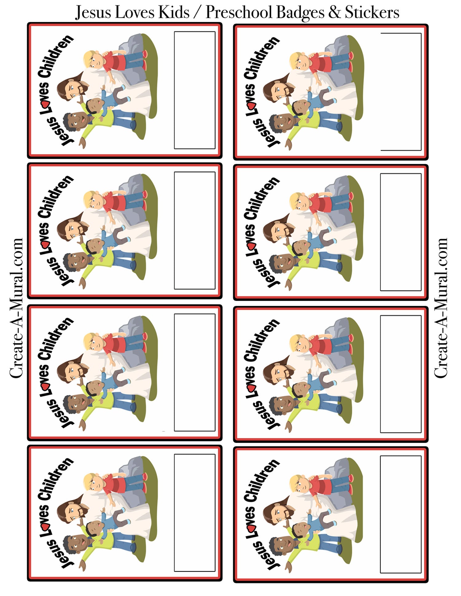 Jesus Loves The Children Wall Decals - Religious Nursery Stickers for Kids' Room Decor, Sunday School & Christian Home Decorations