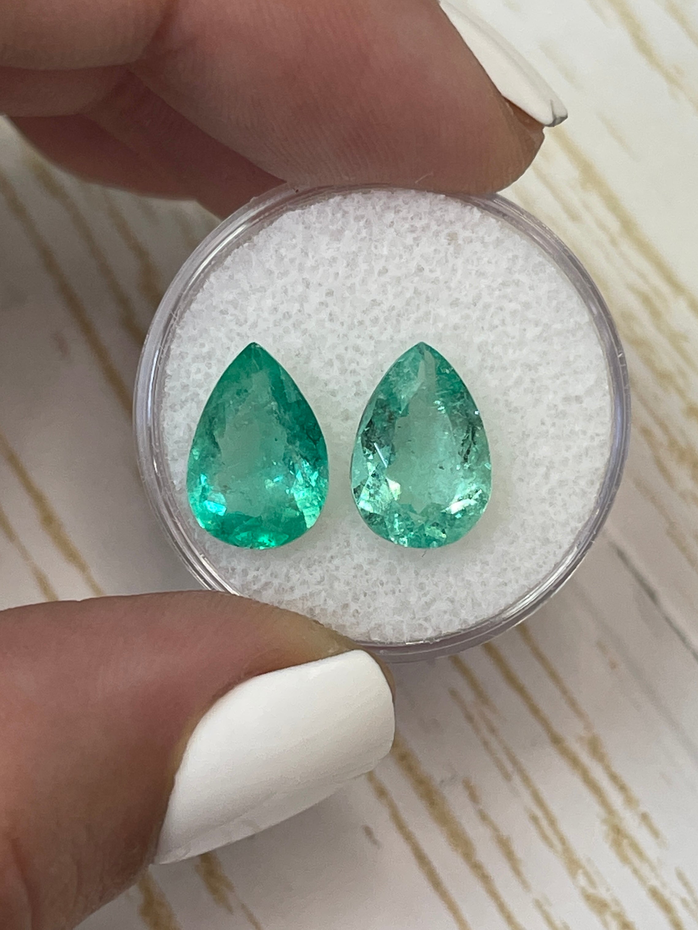 5.72tcw 12x8 Matching Loose Colombian Emeralds Pear Cut - Natural Green Gemstones for Jewelry Making, Engagement Rings & Luxury Gifts