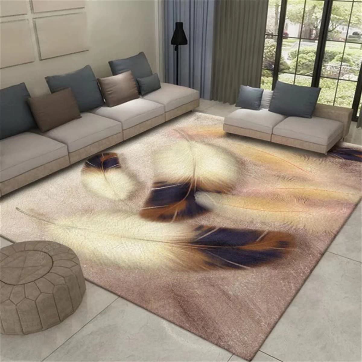 Modern Abstract 4'x6' Non-Slip Area Rug - Soft Washable Living Room Carpet for Bedroom, Dining Table & Home Decor | Artistic Floor Mat for Cozy Interior Design
