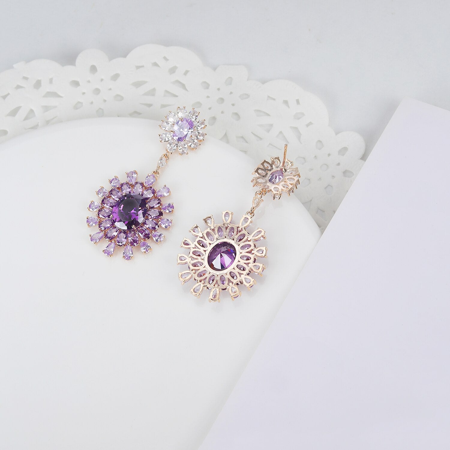 Trendy Sunflower Dangle Earrings for Women - Elegant Bridal Engagement Wedding Jewelry Gift - Perfect for Parties, Date Nights & Special Occasions CE11517
