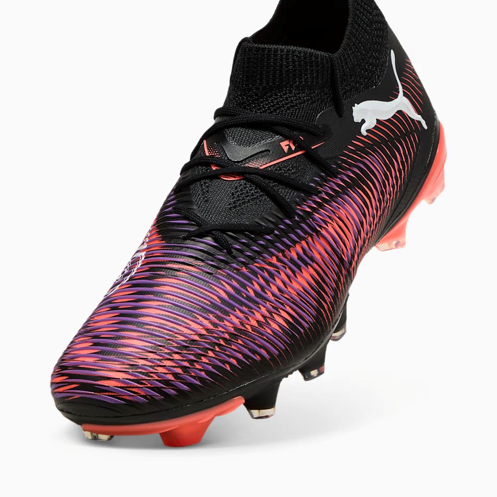 Puma Future 8 Match FG/AG Women's Soccer Cleats - Black/White/Glowing Red - Lightweight Football Boots for Artificial Grass & Natural Turf - Perfect for Training & Competitive Matches