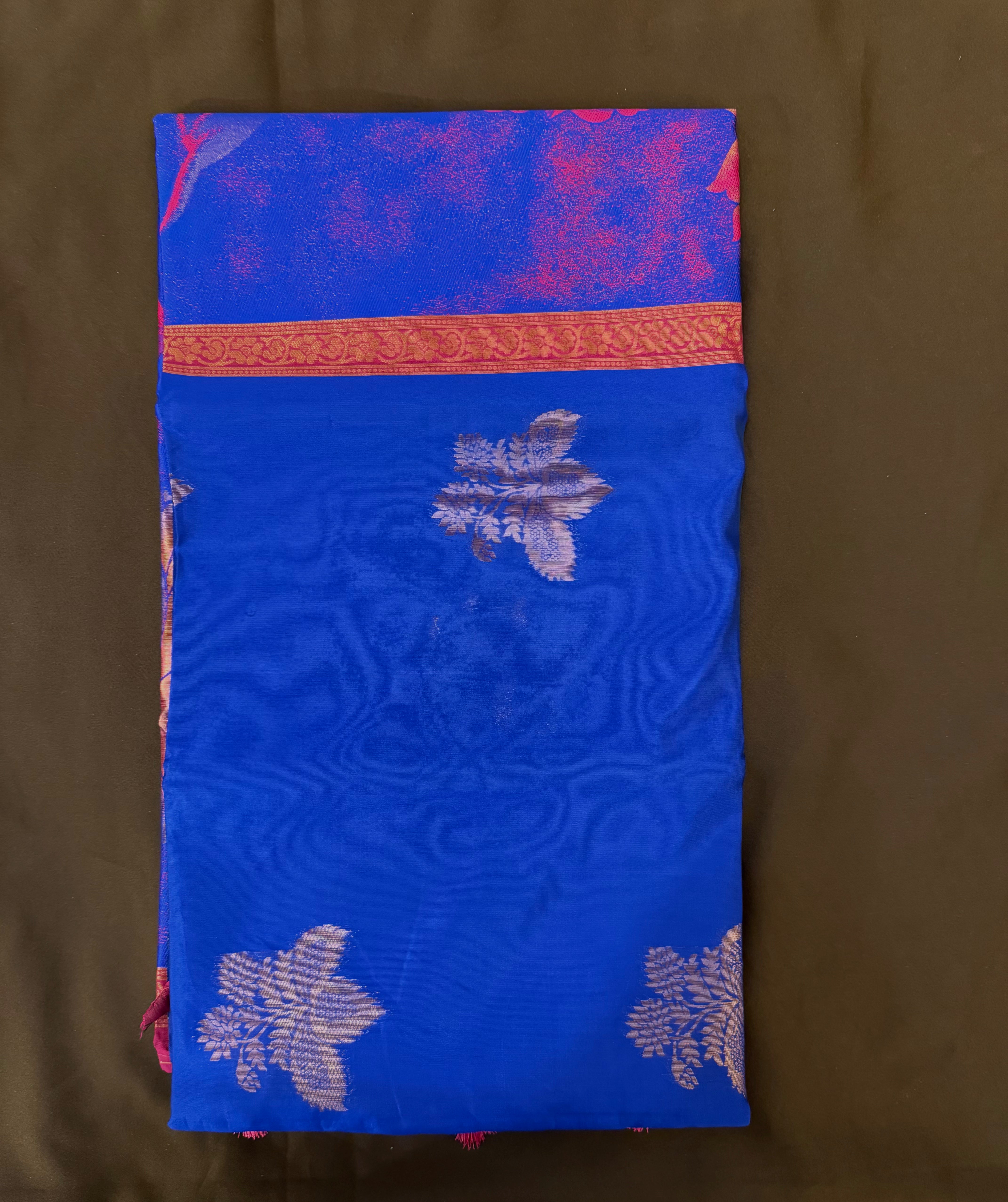 Royal Blue Art Silk Saree for Women with Contrast Border - Elegant Indian Traditional Dress for Weddings, Parties & Festive Occasions