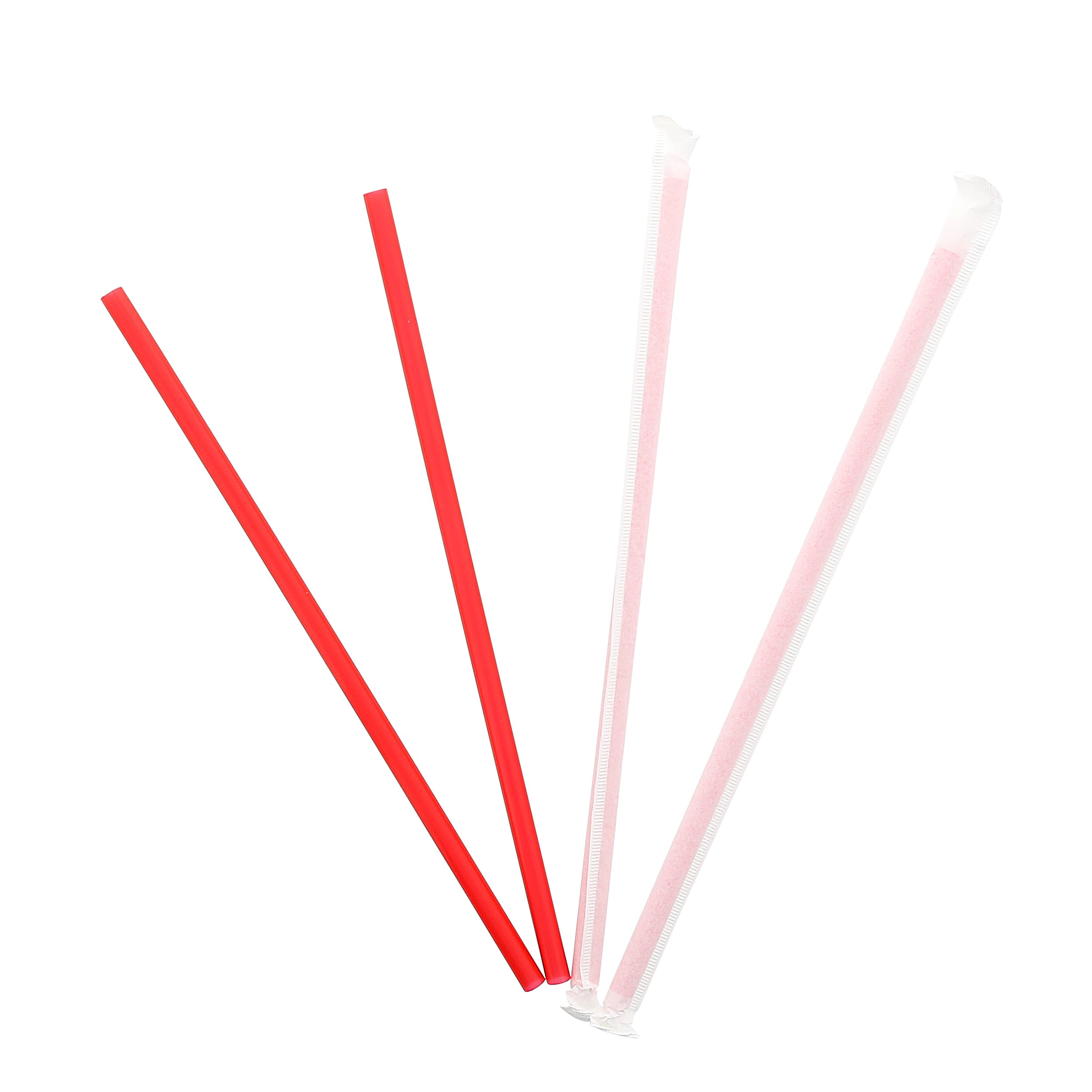 AmerCare 9 Inch Giant Red Paper Wrapped Straws - Bulk Pack of 7200 Drinking Straws for Parties, Restaurants & Events