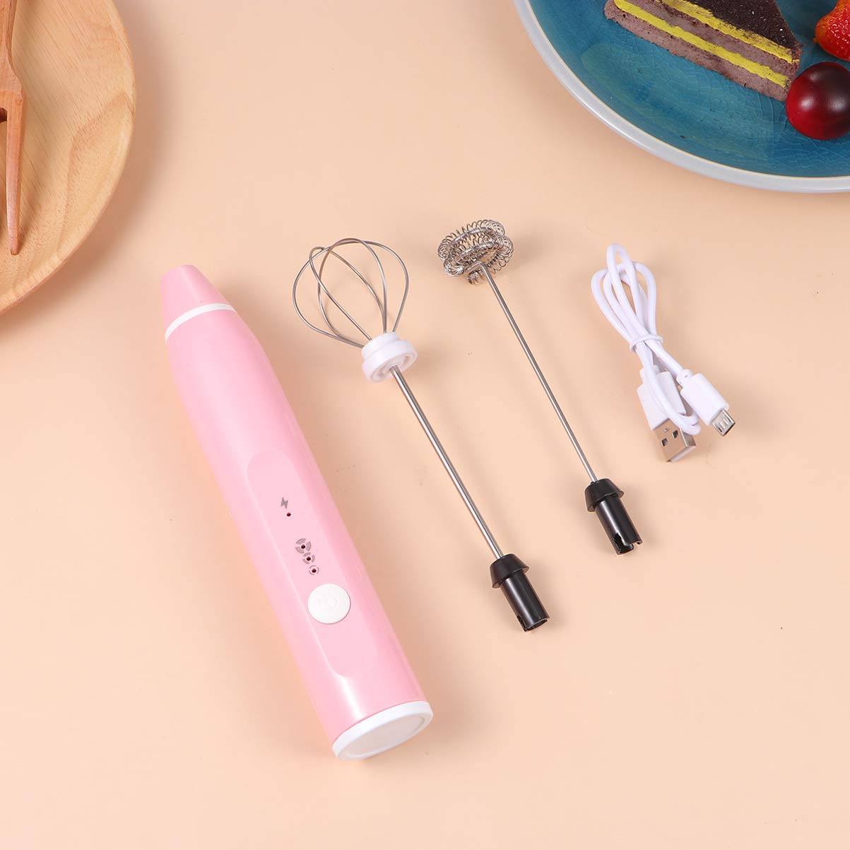 Rechargeable Handheld Electric Milk Frother - Stainless Steel Whisk for Cappuccino, Latte, Protein Shakes & Matcha | Portable Foam Maker for Coffee, Smoothies & Baking | Perfect for Home, Office & Travel