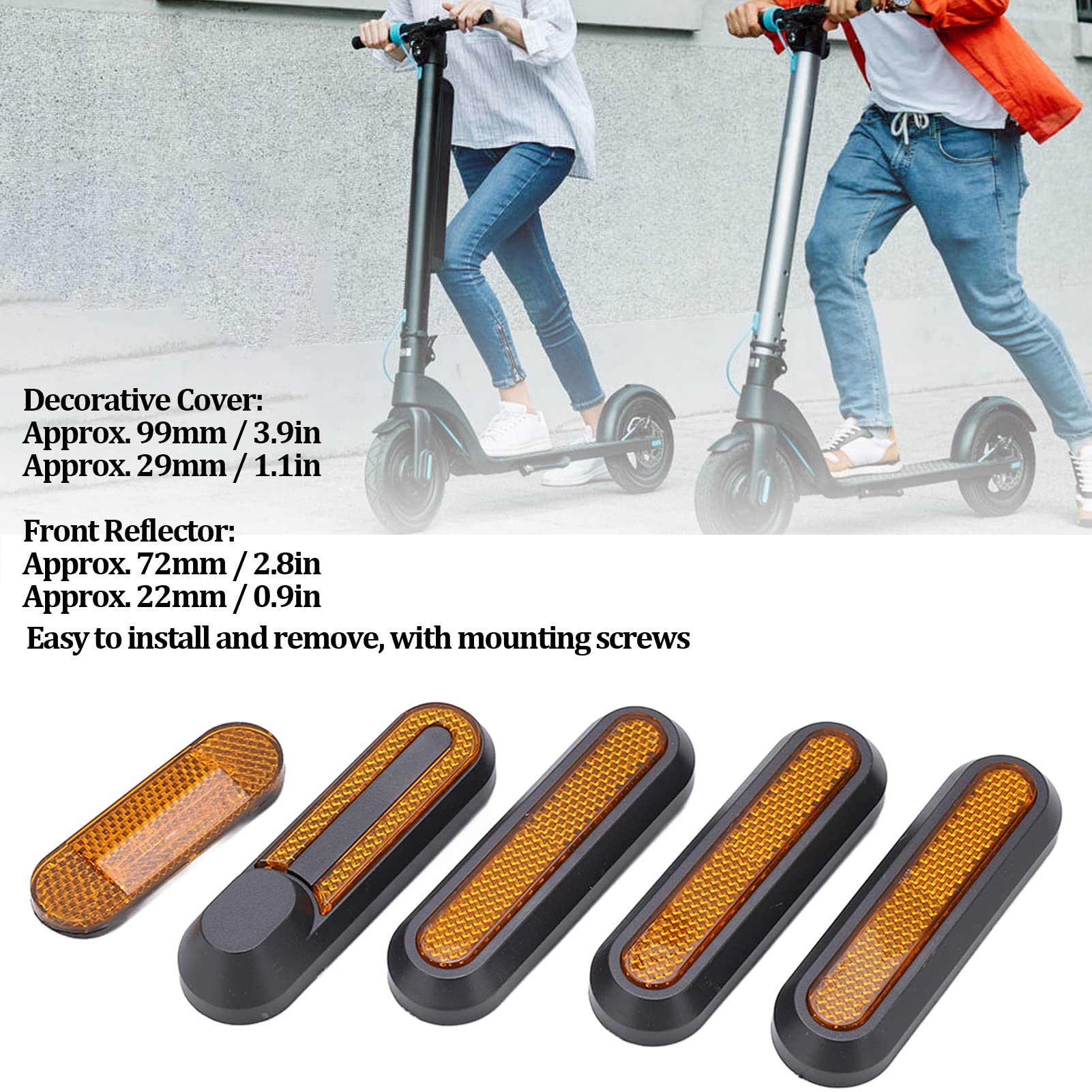 5Pcs Electric Scooter Wheel Hub Covers - Durable & Easy Install Accessories for Xiaomi M365 (Yellow) | Enhance Safety & Style for Commuting, Urban Travel & Outdoor Adventures