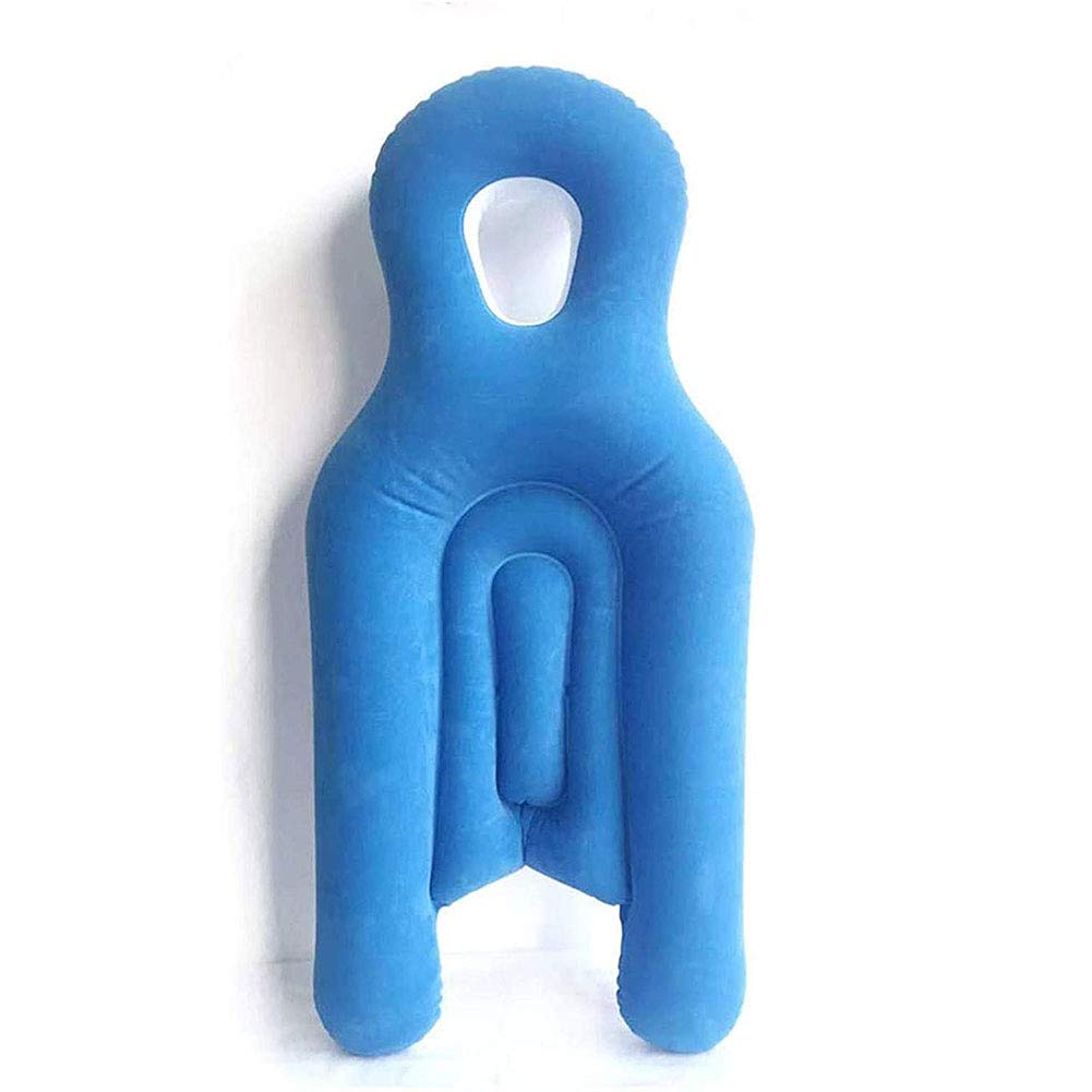 **Face Down Recovery Pillow for Post Eye Surgery - Head & Shoulder Support Pillow for Patients (Blue, 11.3