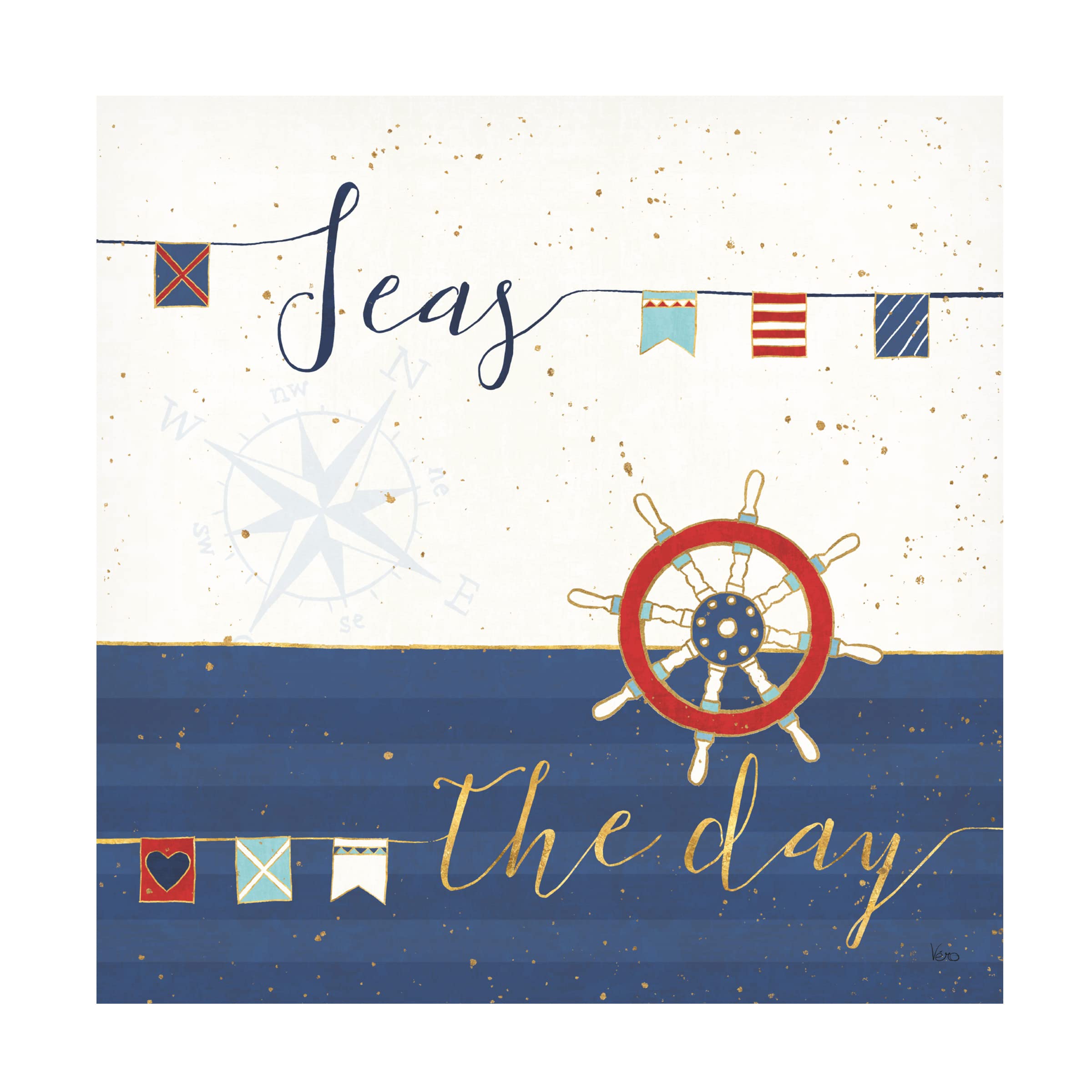 Trademark Fine Art 'Underlined Nautical III' Canvas Wall Art by Veronique Charron - Coastal Decor for Living Room, Bedroom & Office