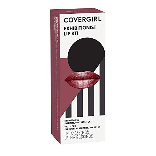 COVERGIRL Exhibitionist Lip Kit - Clear Lip Gloss & Lipstick Set (2 Count) | Perfect for Everyday Wear & Special Occasions