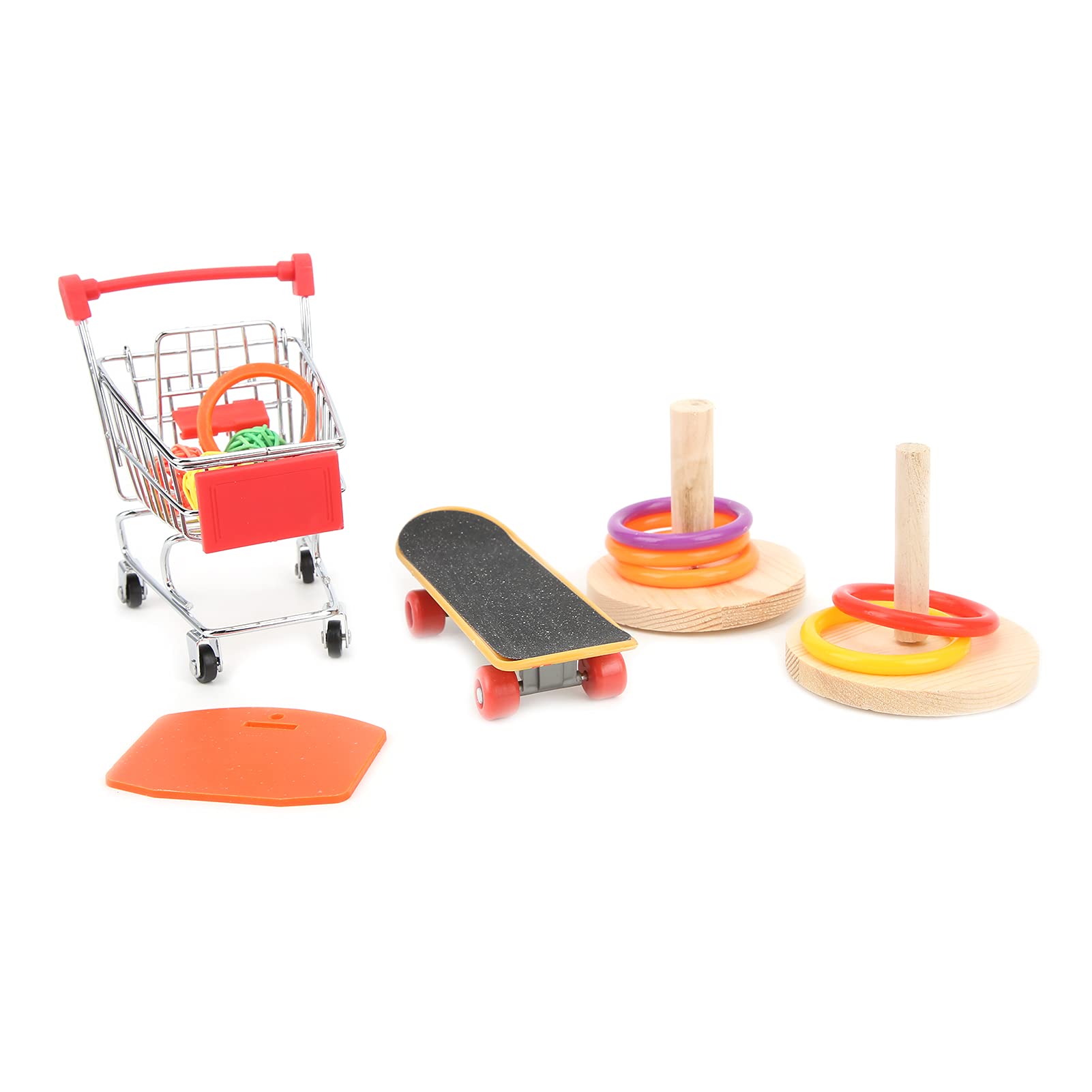 Luroze Parakeet Toy - Interactive Bird Training Shopping Cart for Parrots & Budgies | Fun Playtime Activity for Small Birds