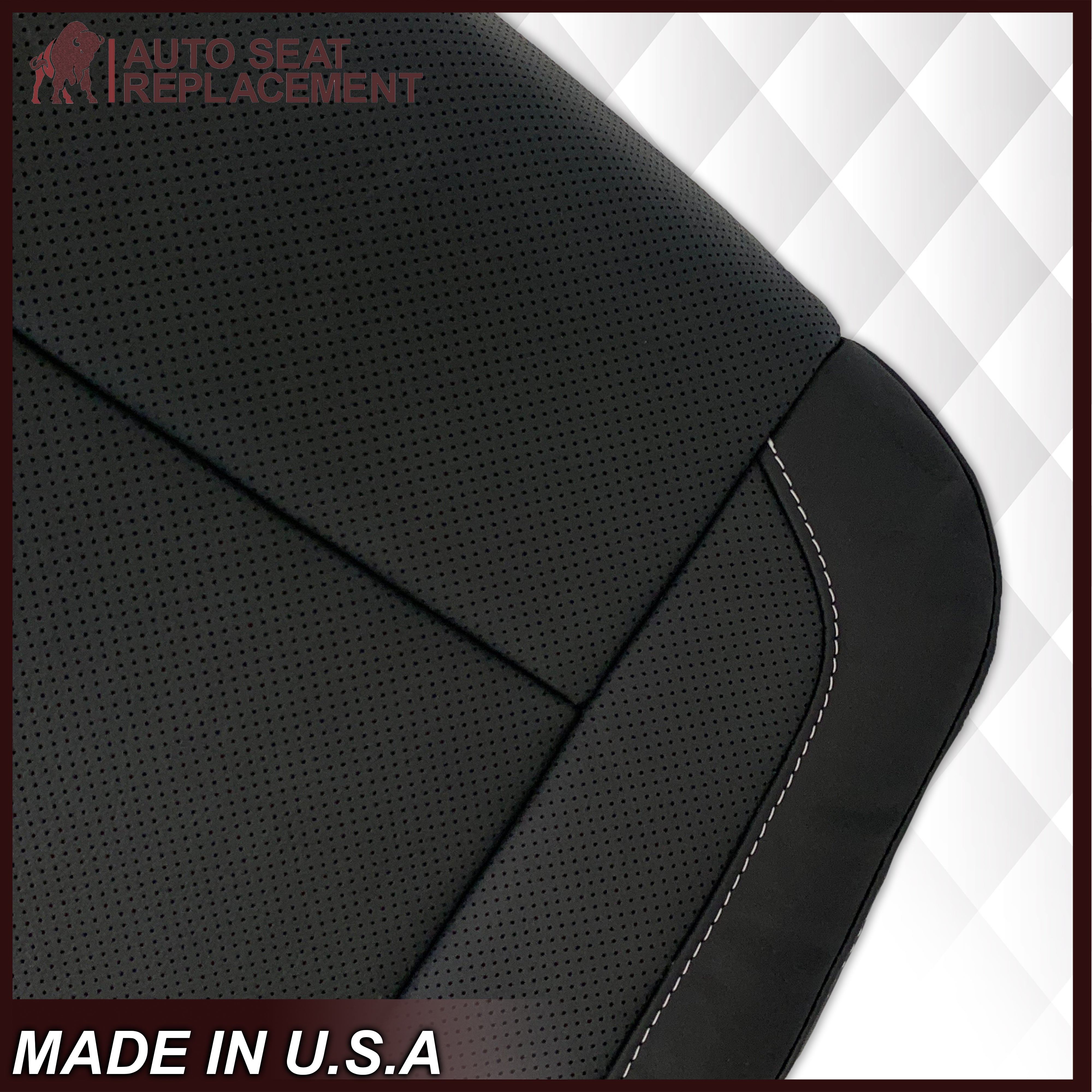 2014-2019 Chevy Silverado Tahoe Suburban & GMC Yukon Perforated Leather Seat Covers - Black, Gray or Tan - Premium Replacement Seat Covers for Comfort & Style - Perfect for Road Trips, Daily Commute & Truck Enthusiasts