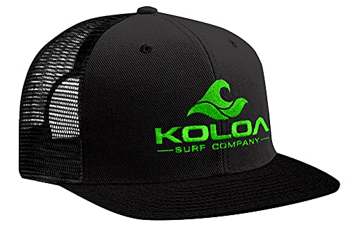 Neon Green Embroidered Logo on Black Hat